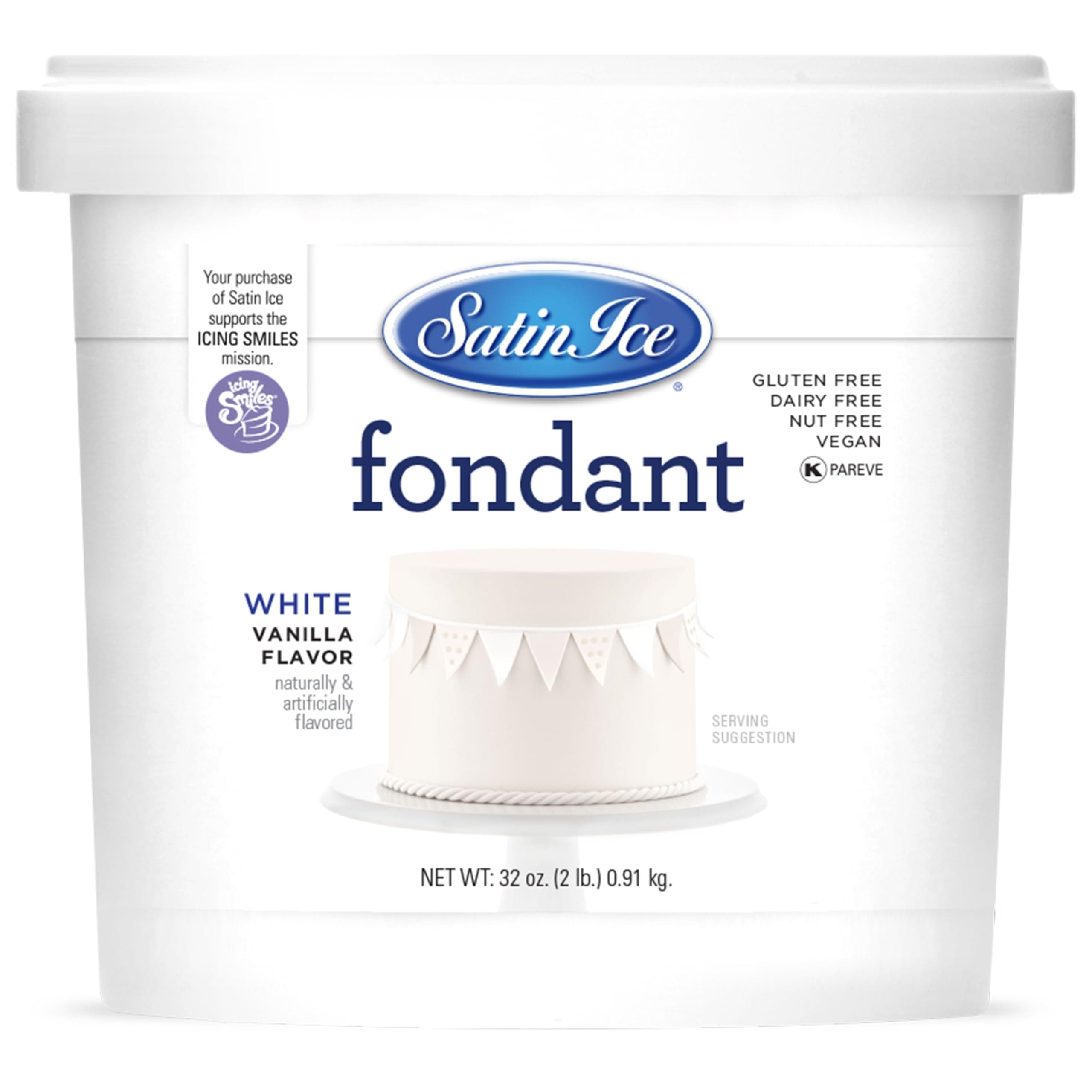 Satin Ice Fondant for Cake Decorating, White (2 Pound)