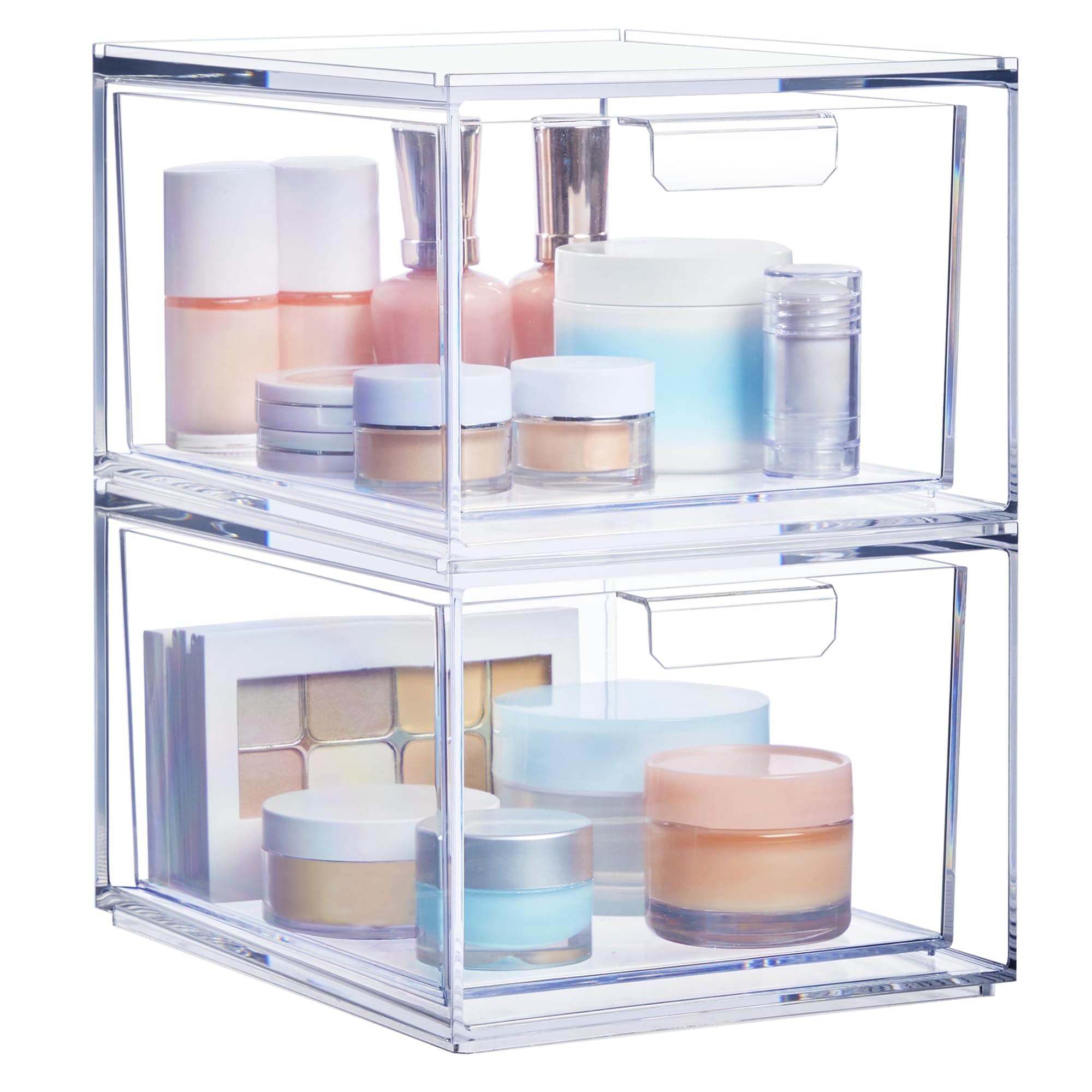 US Acrylic® Audrey 2-Pack Small Stackable Cosmetic Organizer Drawers
