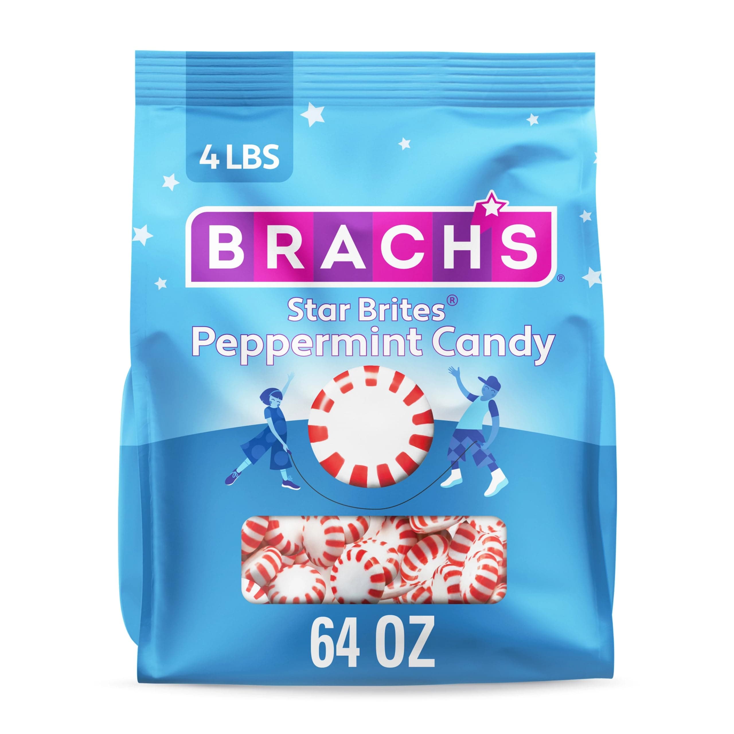 Star Brites Peppermint Candy, Back to School Candy, Individually Wrapped, Mega Pack, 360 Pieces, 4 Pound Bulk Bag