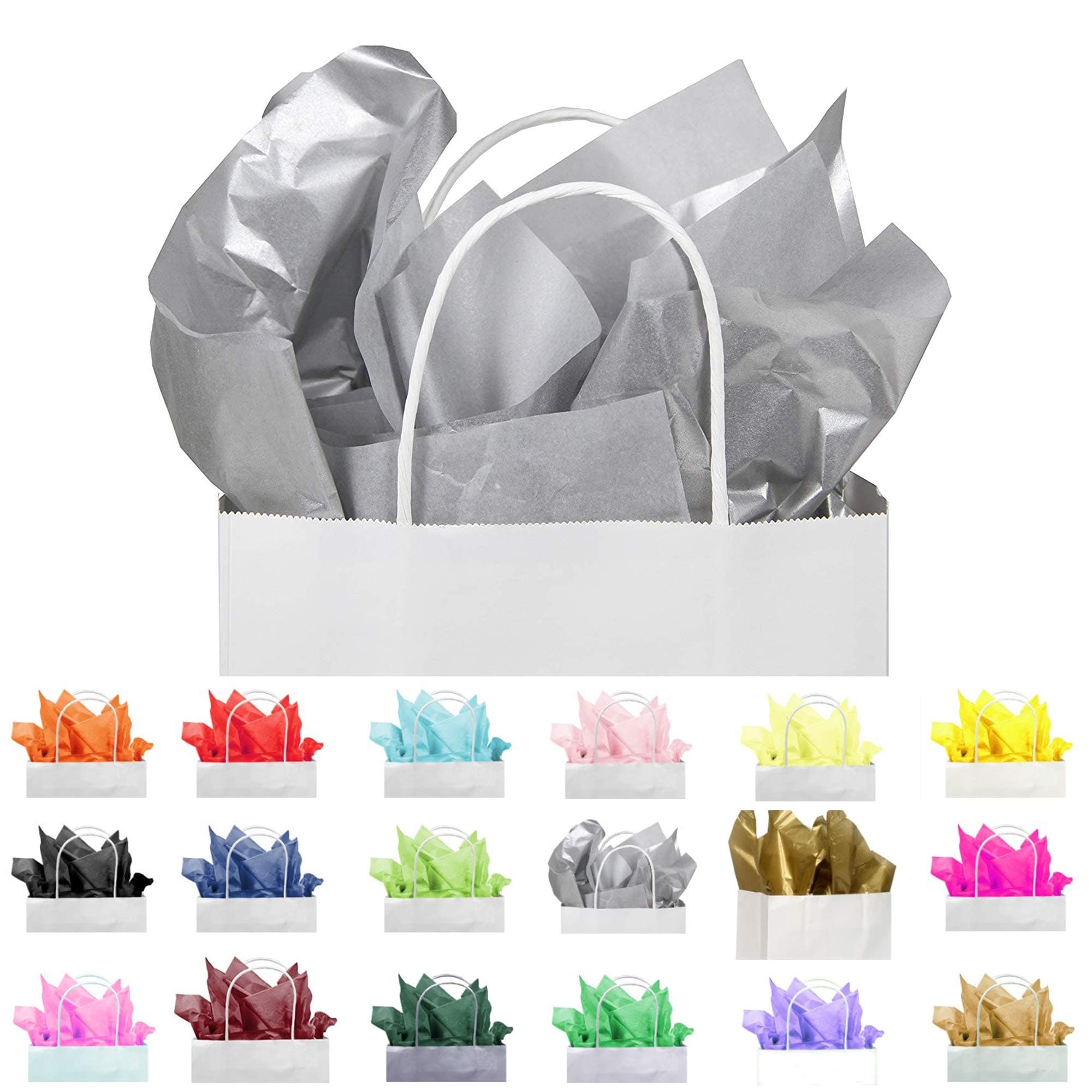 Gift Tissue Paper Bulk - 60-Sheet Silver Gift Wrapping Tissue Paper, 20 x 20 Inches, Gift Bag Tissue Paper Gift Wrap, Premium Quality Tissue Paper, Paper Craft Supplies (Silver, 60 CT)