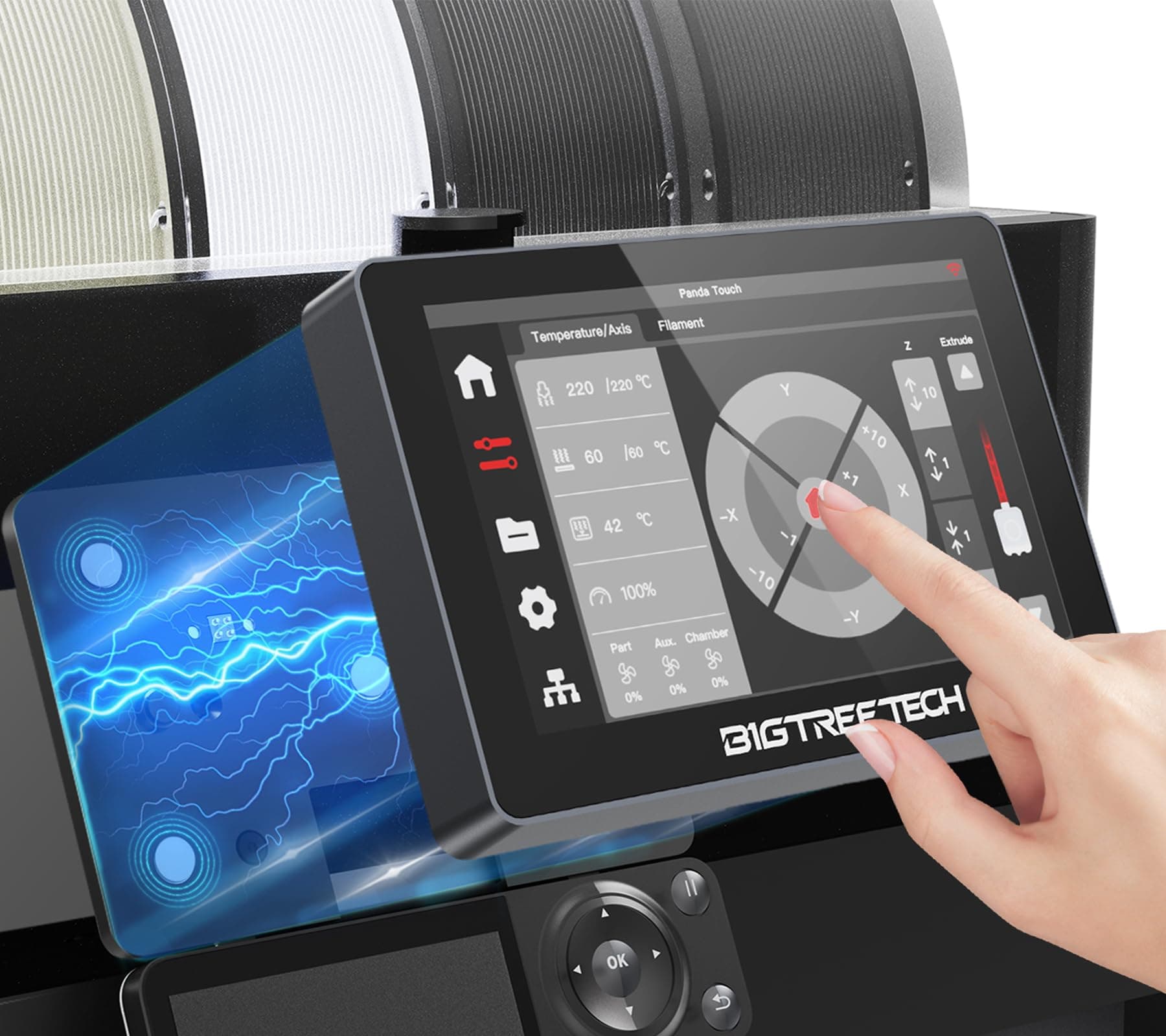 BIGTREETECH Panda Touch Compatible with Bambu-Lab P1P P1S X1C X1E A1 Mini 3D Printers Upgrade Touch Screen Kit Support Multi-Printers Management 2.4G WiFi Wireless Connection