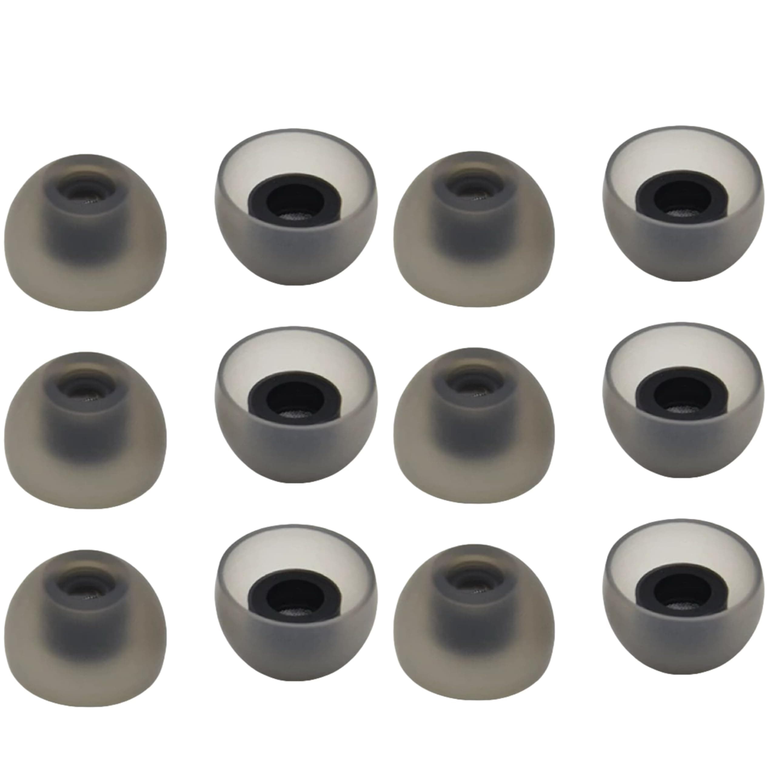 6 Pairs Silicone Eartips for Galaxy Buds 2 Ear Tips,Upgraded 3 Size Anti-Slip Tips with Dust Guard for Samsung Galaxy Buds 2 Replacement Tips,Flexible SM-R177 Ear Tips Fit in The Charging Case-Black