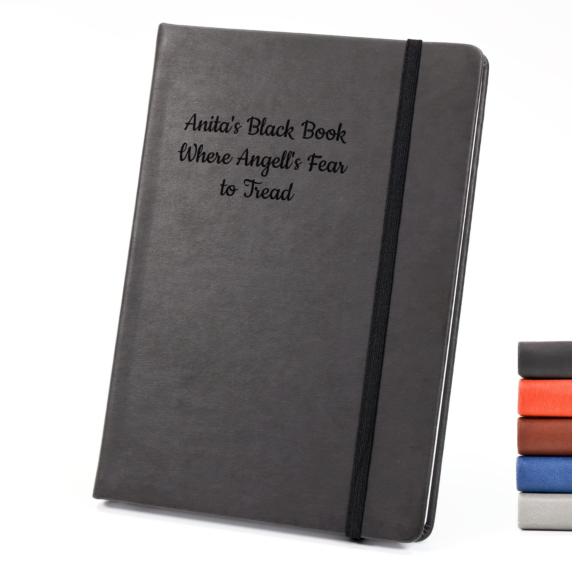 Personalized Custom Premium Hardcover Notebook | Design A Truly Unique Journal | Laser Engraved Gift Idea - A5, Black