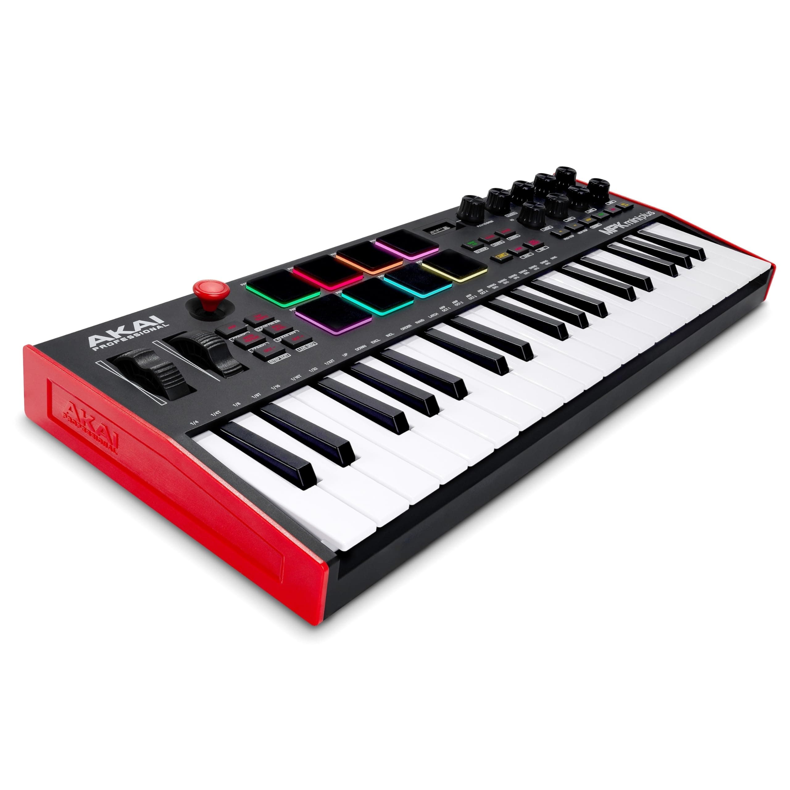MPK Mini Plus - 37 Key USB MIDI Keyboard Controller for Mac and PC with 8 RGB MPC Pads, Rotary Knobs, and Music Production Software Black