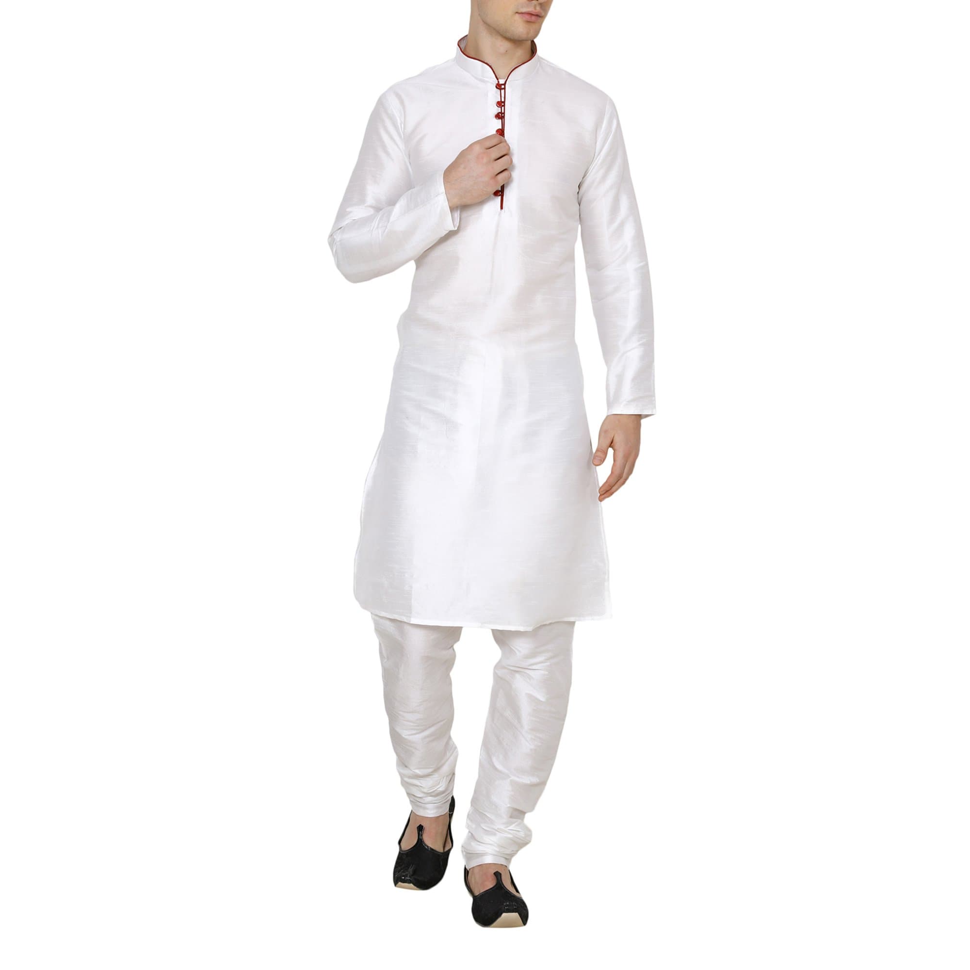 Royal Kurta Men's Cotton Silk Loop Button Kurta Pyjama