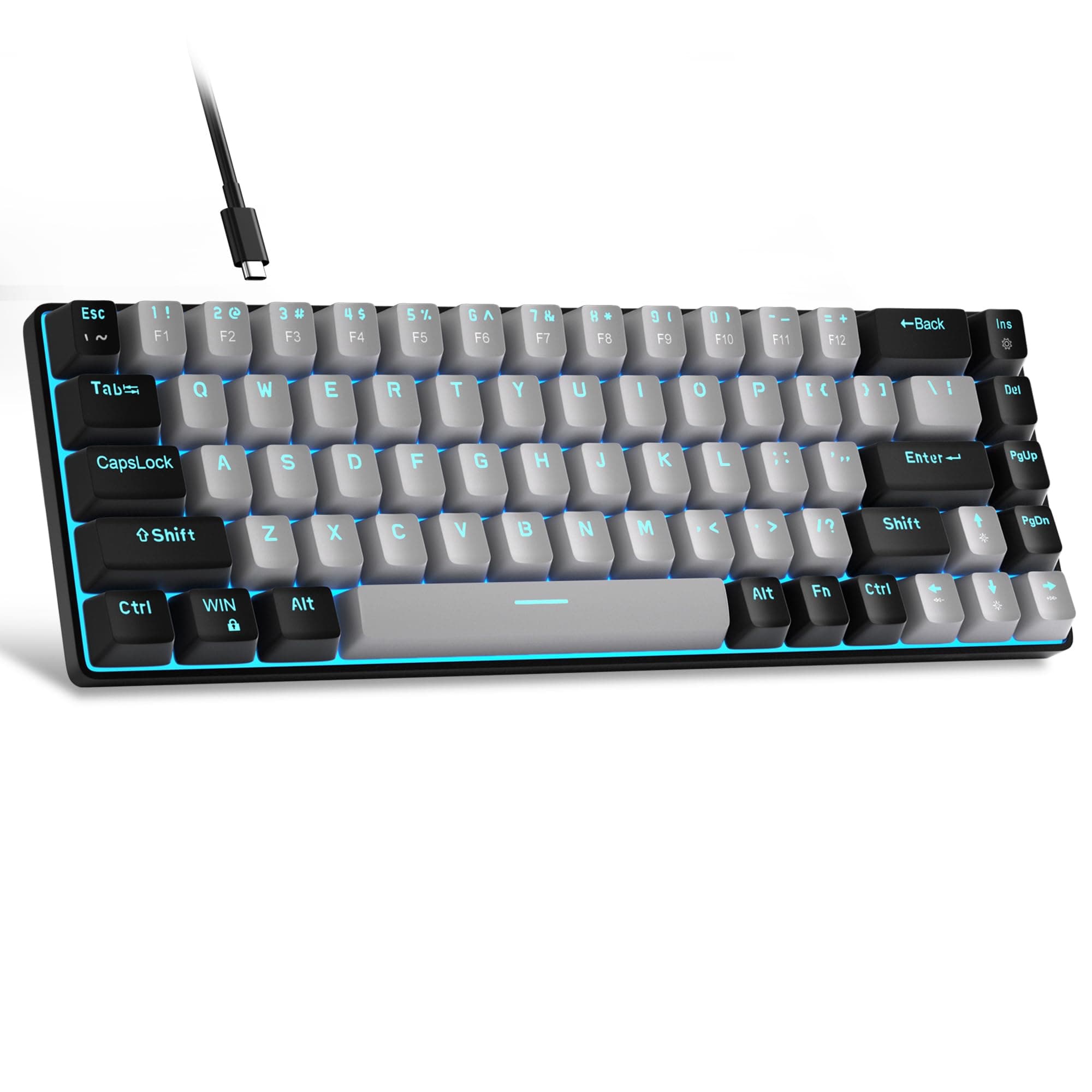 MageGee Portable 60% Mechanical Gaming Keyboard (Grey/Blue Switch)