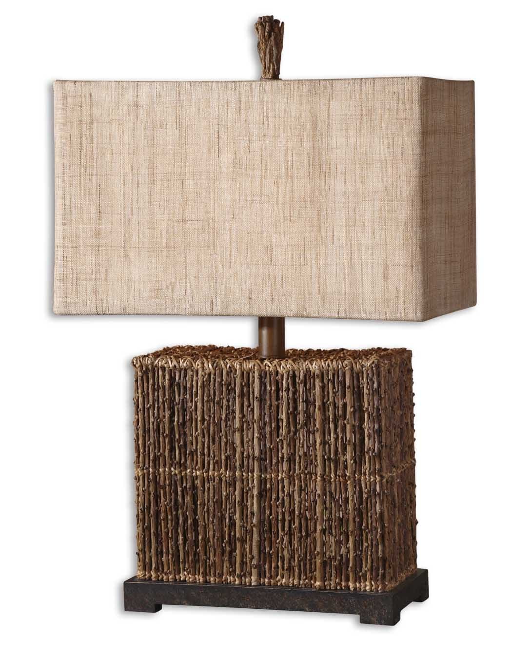 Uttermost Barbuda Palm Braches Table Lamp with Palm Branches Strung Together With Woven Accent