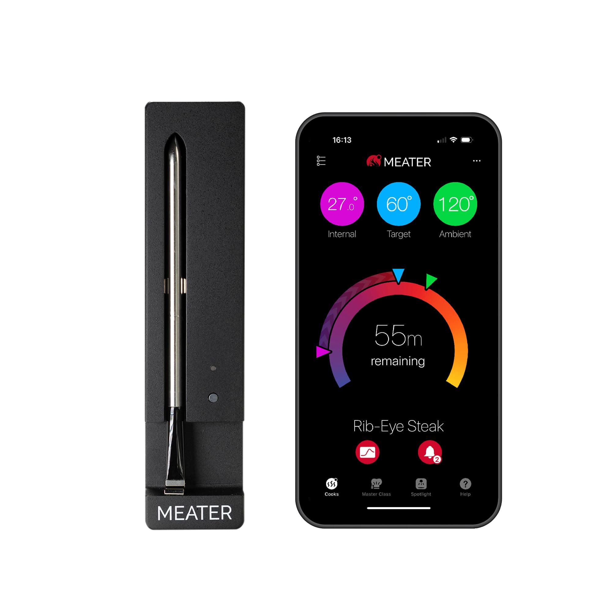 MEATER SE: Smart Bluetooth Wireless Meat Thermometer Digital | 50+ Master Class Recipes in Free App | Internal & Ambient Temp | Ideal for Oven, Grill, Kitchen, BBQ, Smoker, Air Fryer, Sous Vide