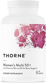 THORNE - Women's Multi 50+ - Comprehensive Daily Multi with Vitamins A, B6, B12, C, D, E, K, Zinc & More - Support Heart, Brain, Bone & Immune Health* - Third-Party Certified - 180 Capsules