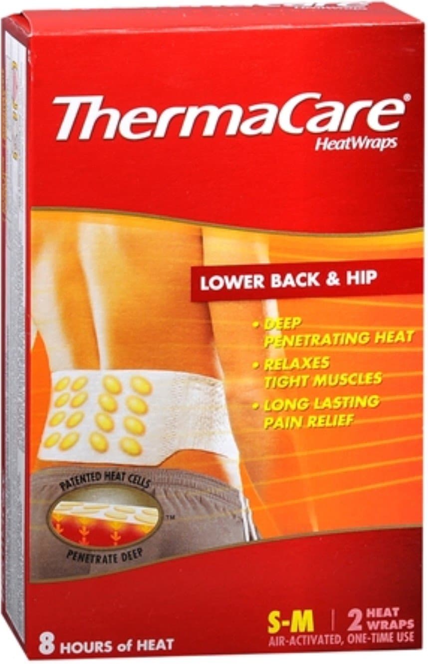 Lower Back & Hip HeatWraps Size S-M, 2 Count (Pack of 3)3