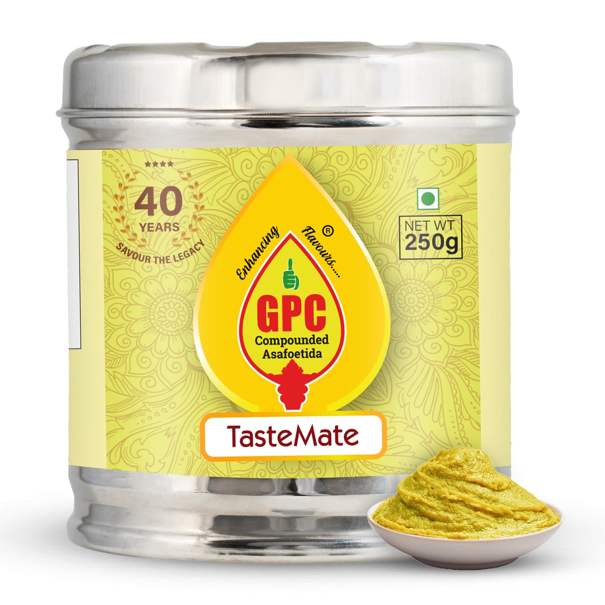 GPC Tastemate Hing Paste 250g – Soft Compounded Asafoetida in Stainless Steel Container | Digestive Indian Spice for Daily Cooking | Boosts Flavour, Rich Aroma, Antioxidant-Rich