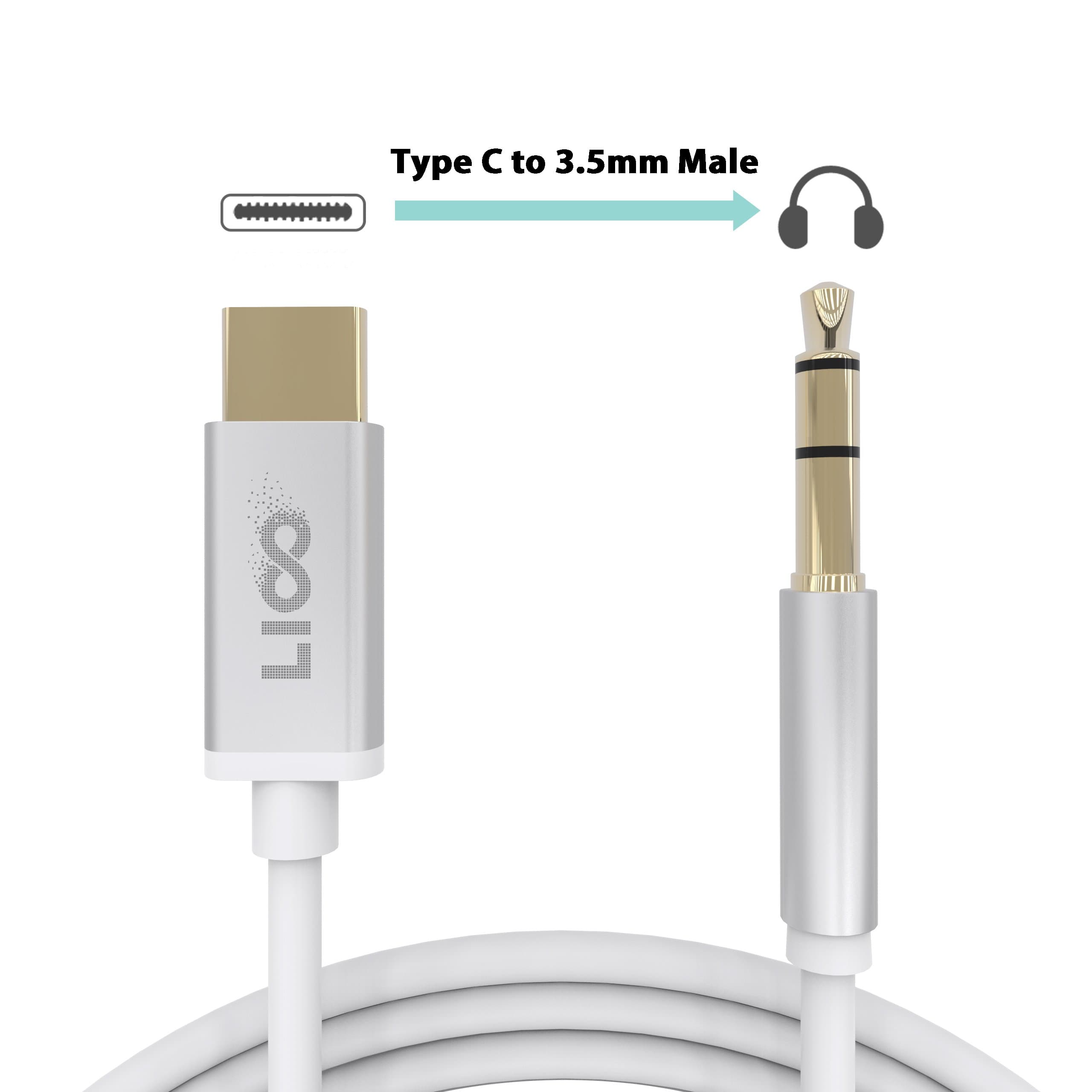 Pixel 2 USB C to 3.5mm Headphone Cable, Liootech Type-C to 3.5mm AUX Jack Adapter Male Extension Headphone Converter Audio Car Stereo Speaker DAC Cord Compatible Pixel 2 XL, HTC U11, Moto Z