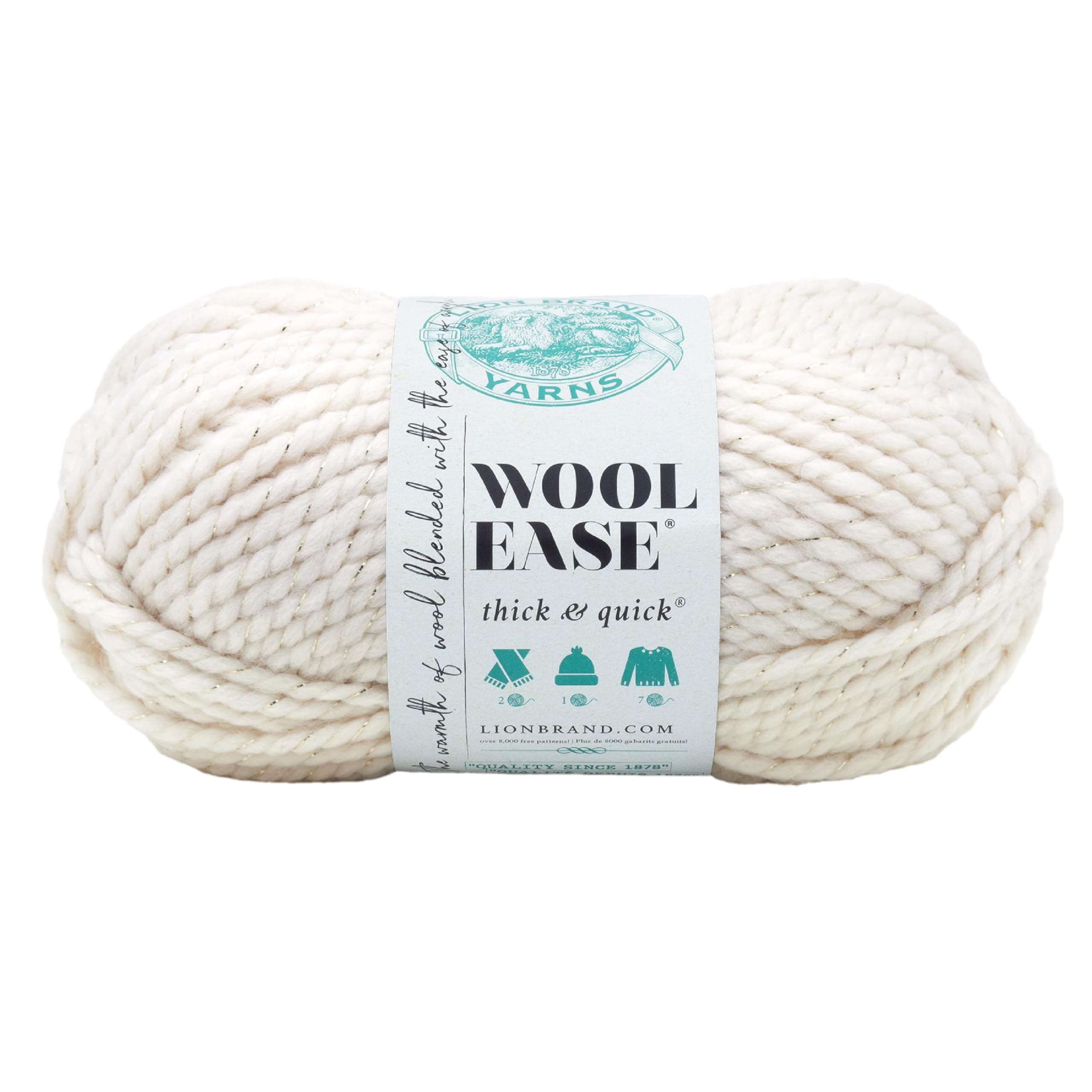 Lion Brand Yarn Wool-Ease Thick & Quick Yarn, Soft and Bulky Yarn for Knitting, Crocheting, and Crafting, 1 Skein, Starlight