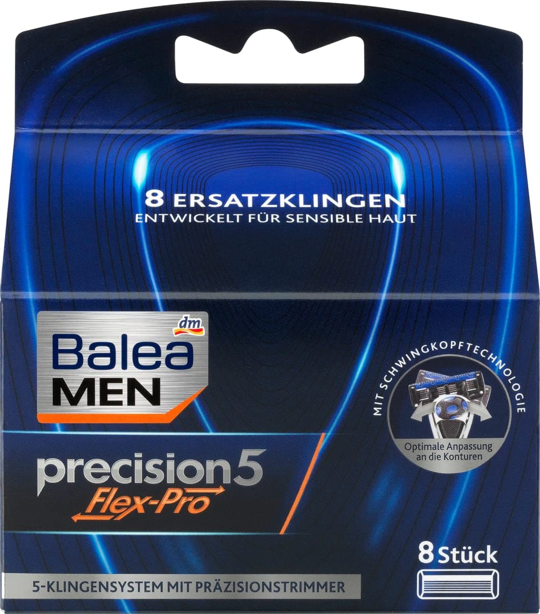 Balea MEN razor blades precision5 Flex-Pro, 8 pcs - German product