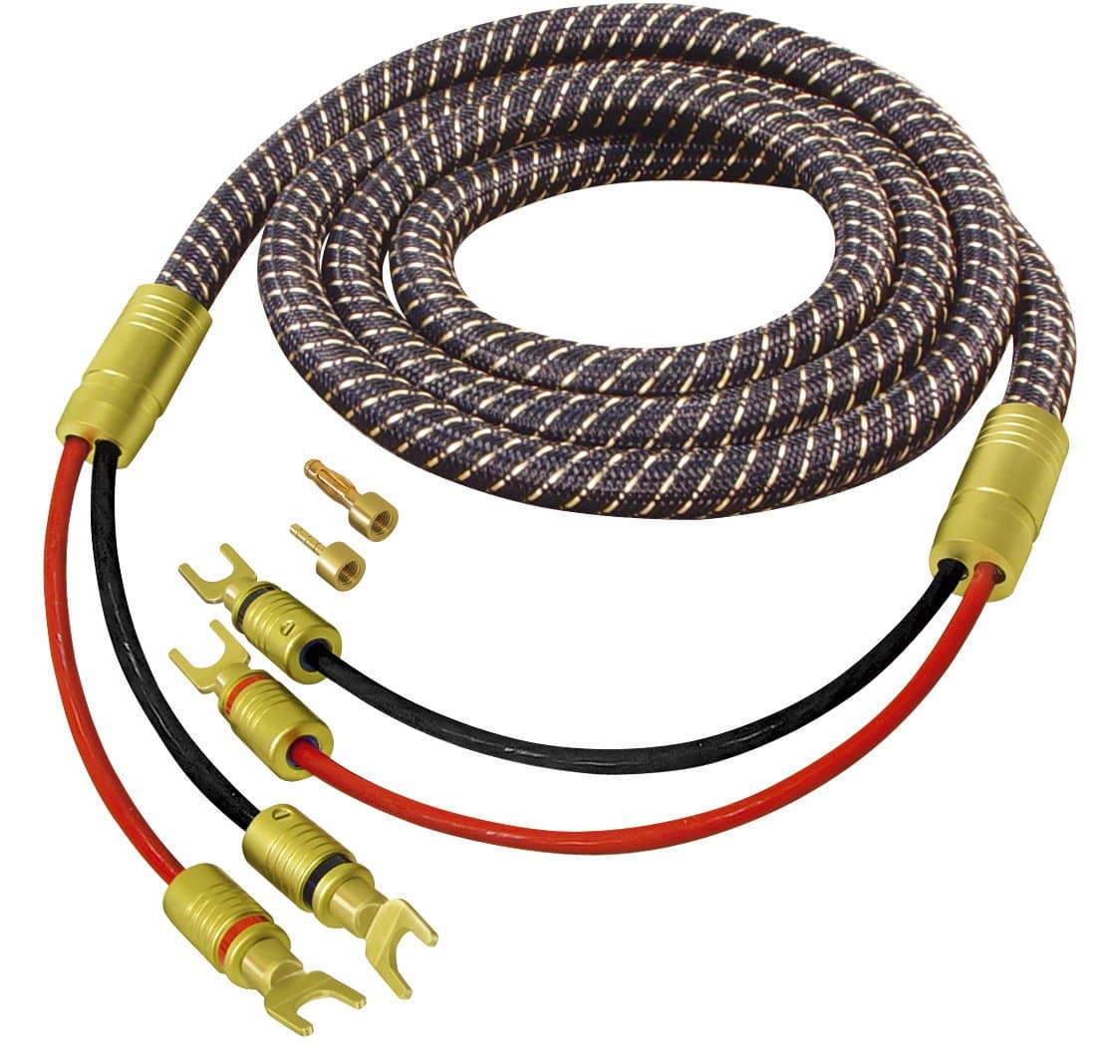 All4u BNL 3 High End Speaker Cable Set (2 x Gold-Plated Interchangeable Contacts - 2 x Gold-Plated Interchangeable Contacts) 2 x 10 m Black