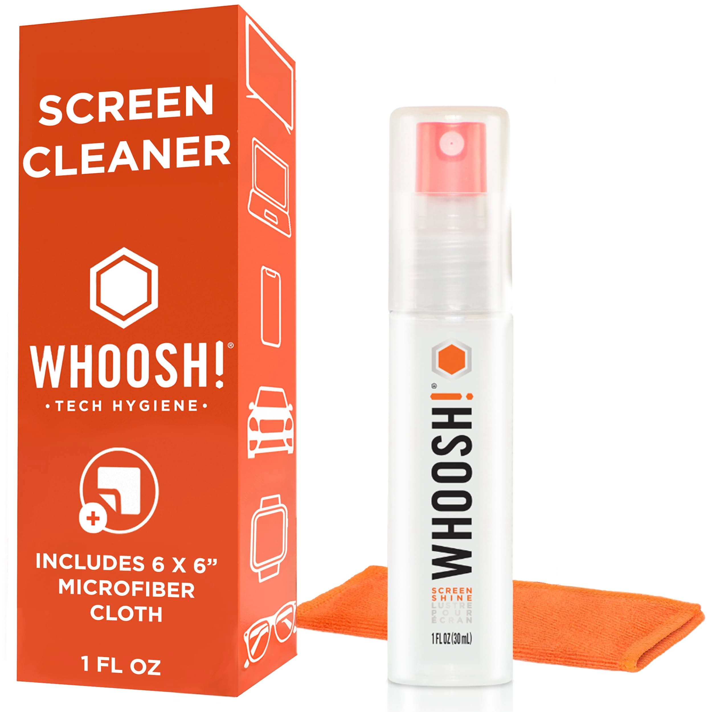 Screen Shine Go - 1 fl oz Refillable Screen Cleaner Kit with Microfiber Cloth for MacBook, Phone, iPad & Eyeglasses - Powerful Streak-Free Cleaning - Pocket-Sized, TSA-Approved for Travel