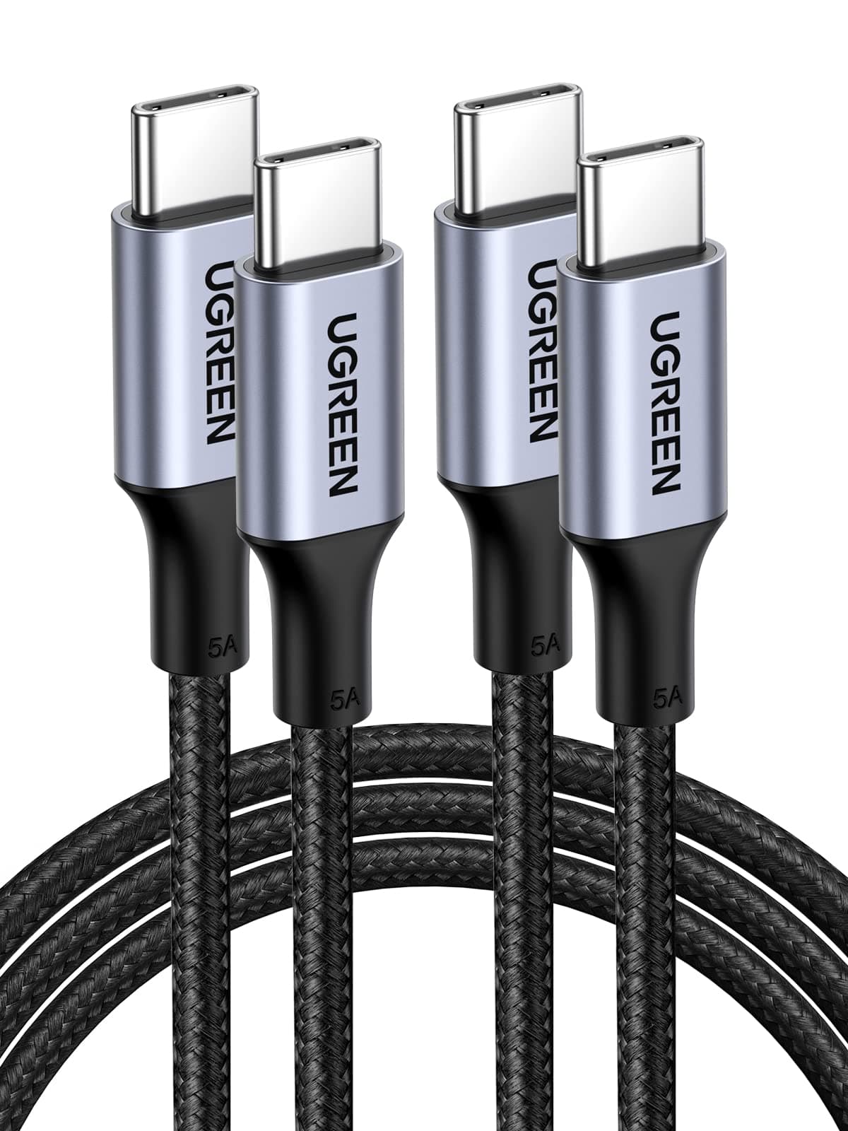 USB C to USB C Cable, 100W 2-Pack USB C Charger Cable for iPhone 17/17 Air/17 Pro/17 Pro Max/16, MacBook Pro, iPad Pro, Dell XPS, Samsung Galaxy S25/S24/S23 Ultra, Switch, Pixel, 1.6FT Black