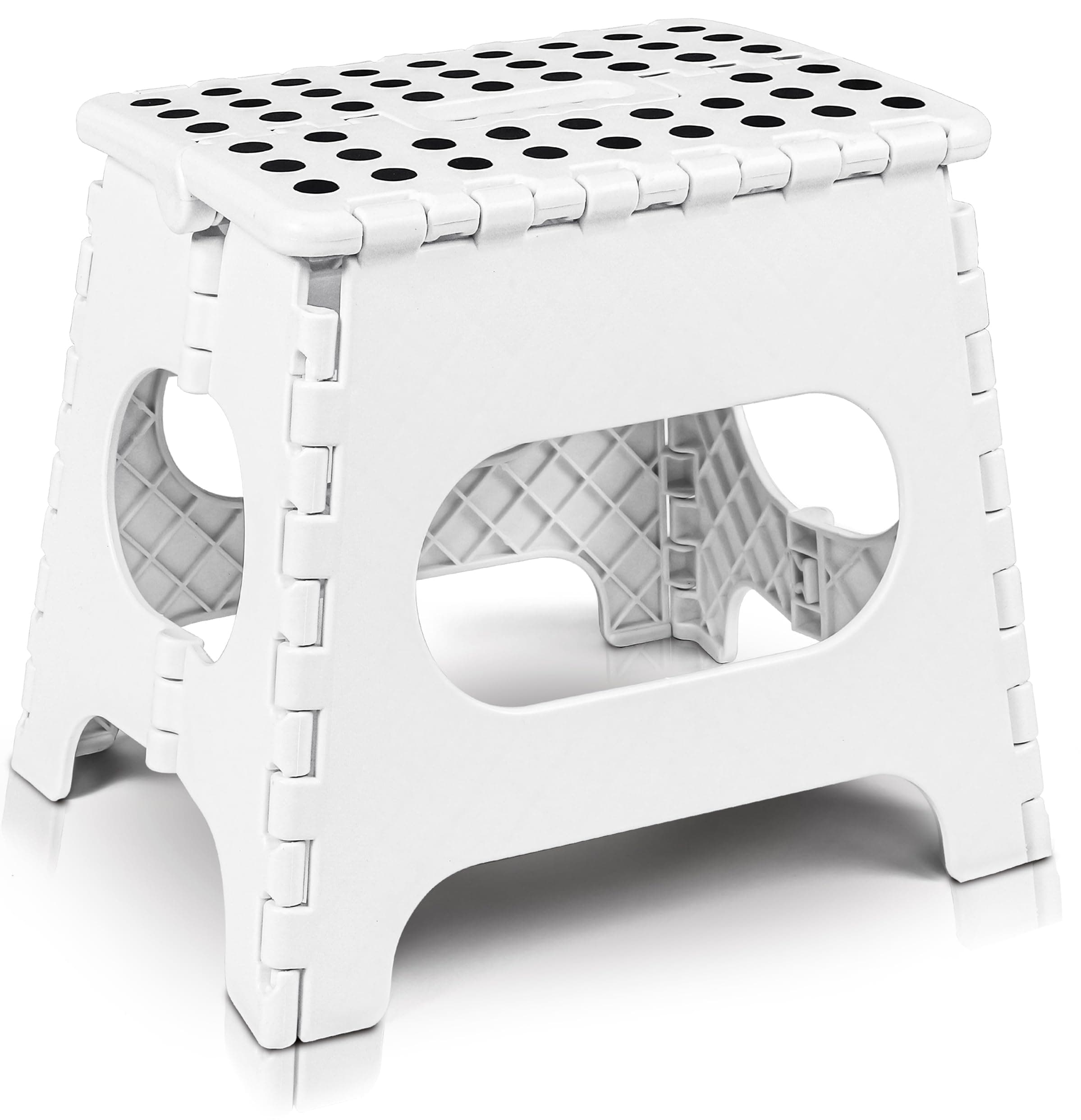 Utopia Home Folding Step Stool - (Pack of 1) Foot Stool with 11 Inch Height - Holds Up to 300 lbs - Lightweight Plastic Foldable Step Stool for Kids, Kitchen, Bathroom & Living Room (White)