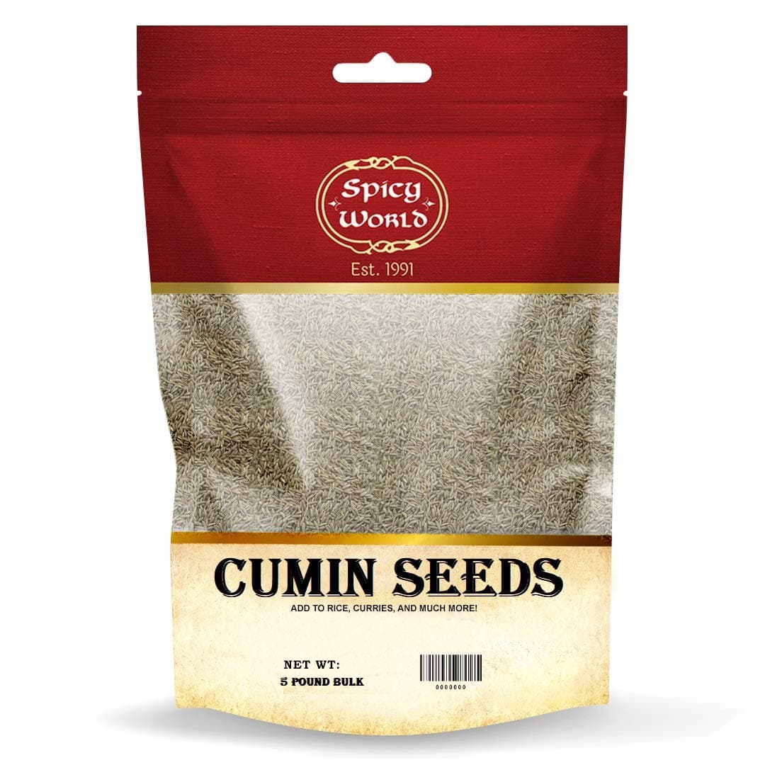 Spicy World Cumin Seeds Bulk, 5-Pounds