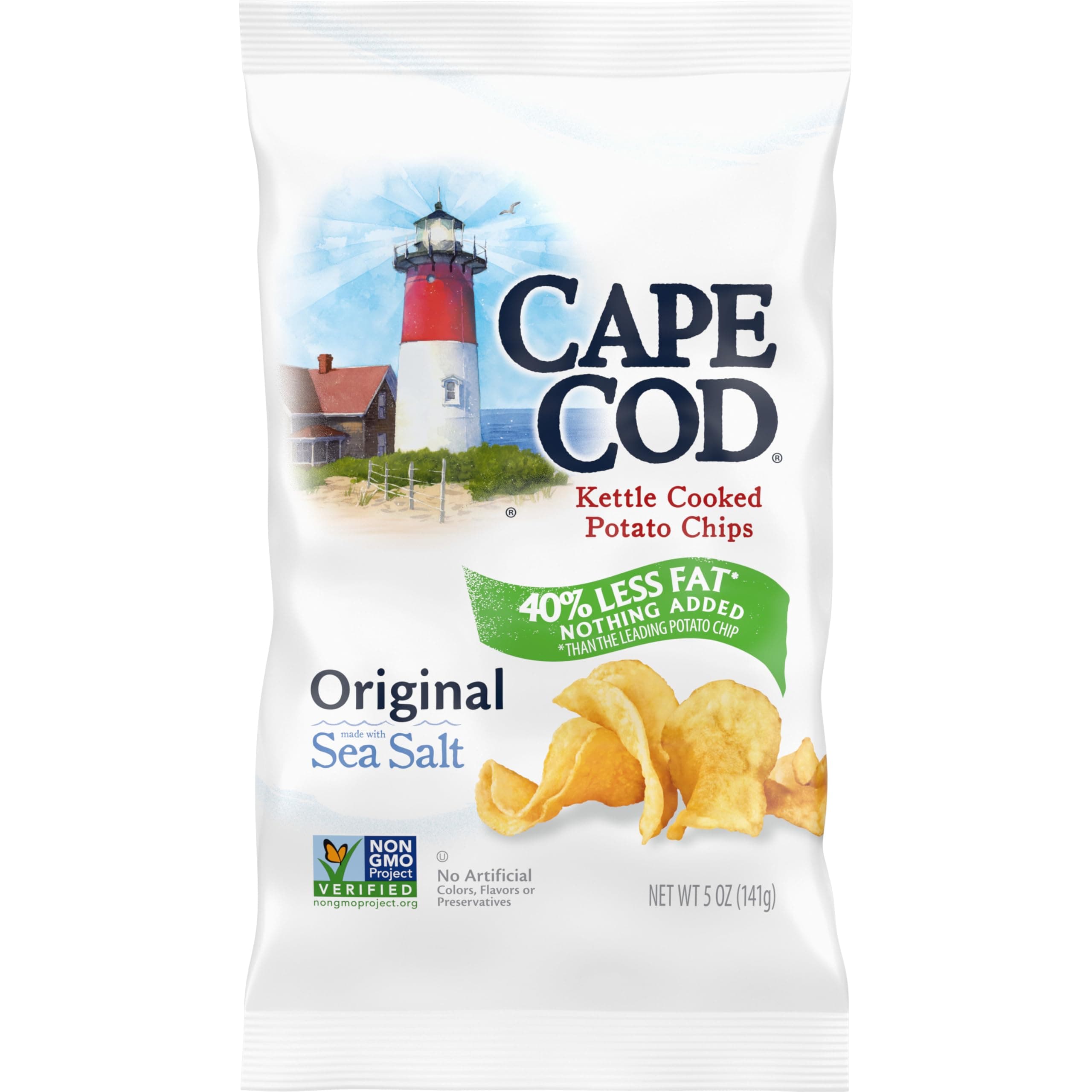 Cape Cod Potato Chips, Potato Chips Reduced Fat, 5 Ounce
