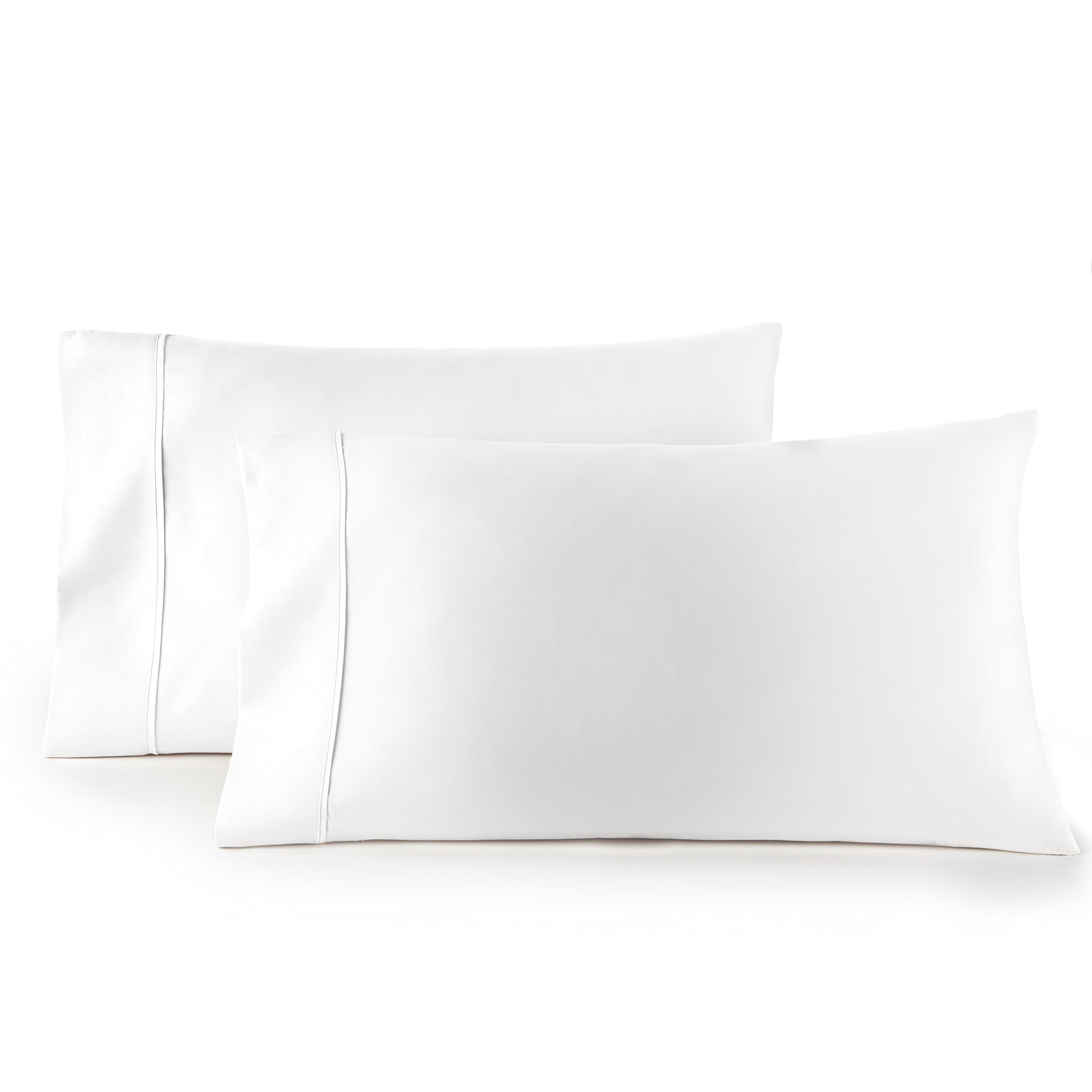HC Collection1500 Thread Count Egyptian Quality Pillow Cases Set of 2 Silky Smooth Wrinkle Free King Size White