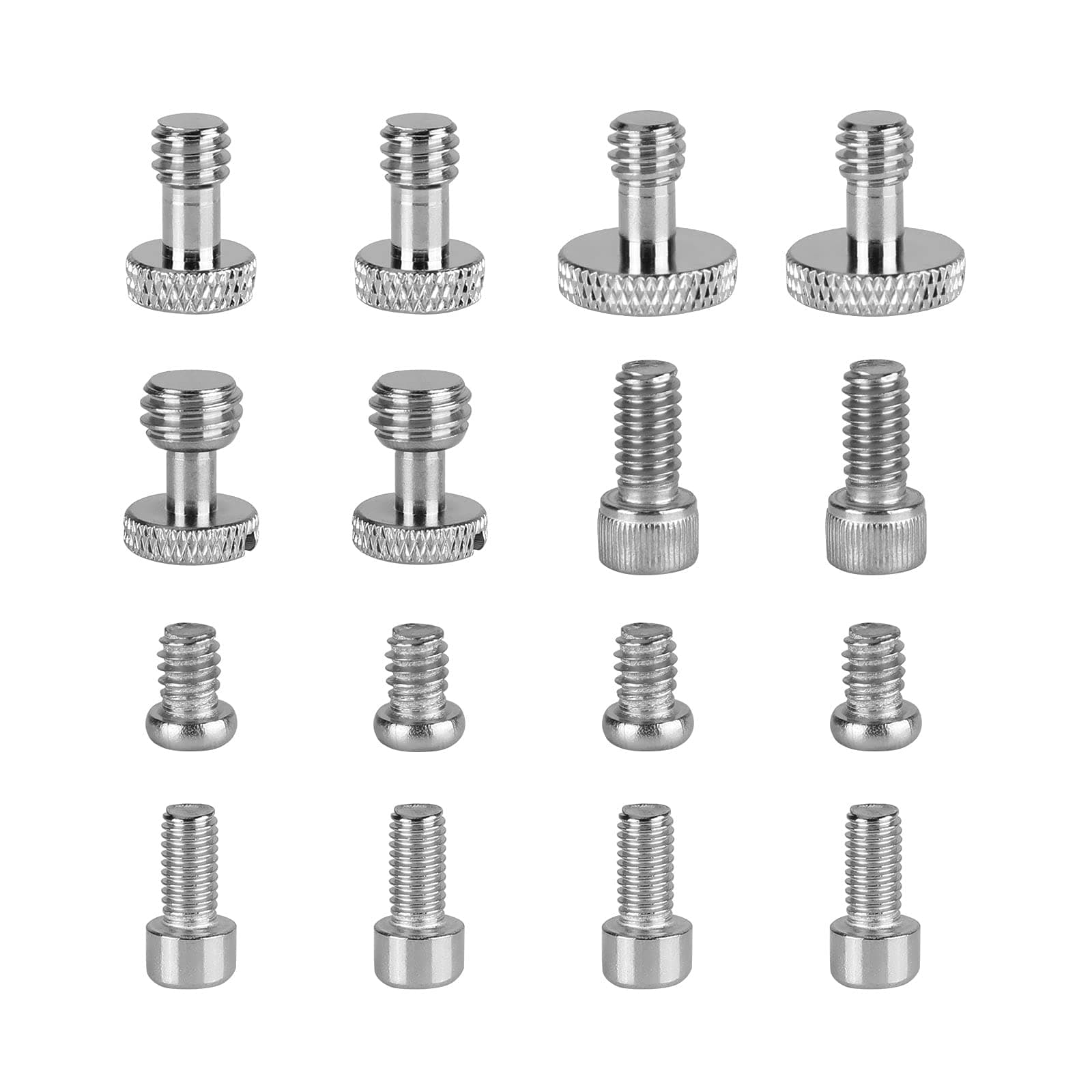 1/4"-20 & 3/8"-16 & M5 Thread Screw Nuts Assortment Kit for DSLR Camera Cage Rig & Accessories Assembly (16 PCS)