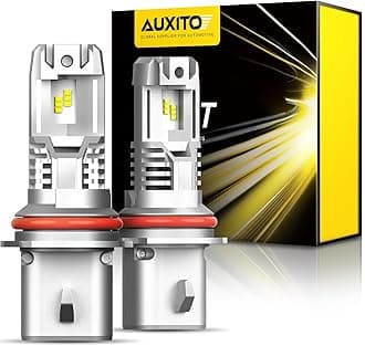 AUXITO 2025 Upgraded 9004 HB1 LED Light Bulb, 600% Brightness 34000LM 6500K White, 1:1 Halogen Size, Long Lifespan Fog Lamps Replacement, Play and Plug, Pack of 2