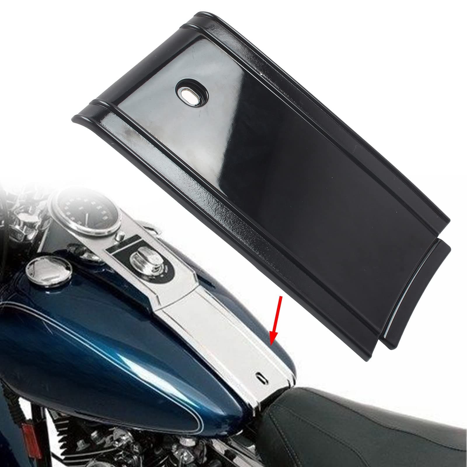 Chrome Black Lower Dash Panel Harley 1984-1999 Softail DS-373615 Drag Specialties