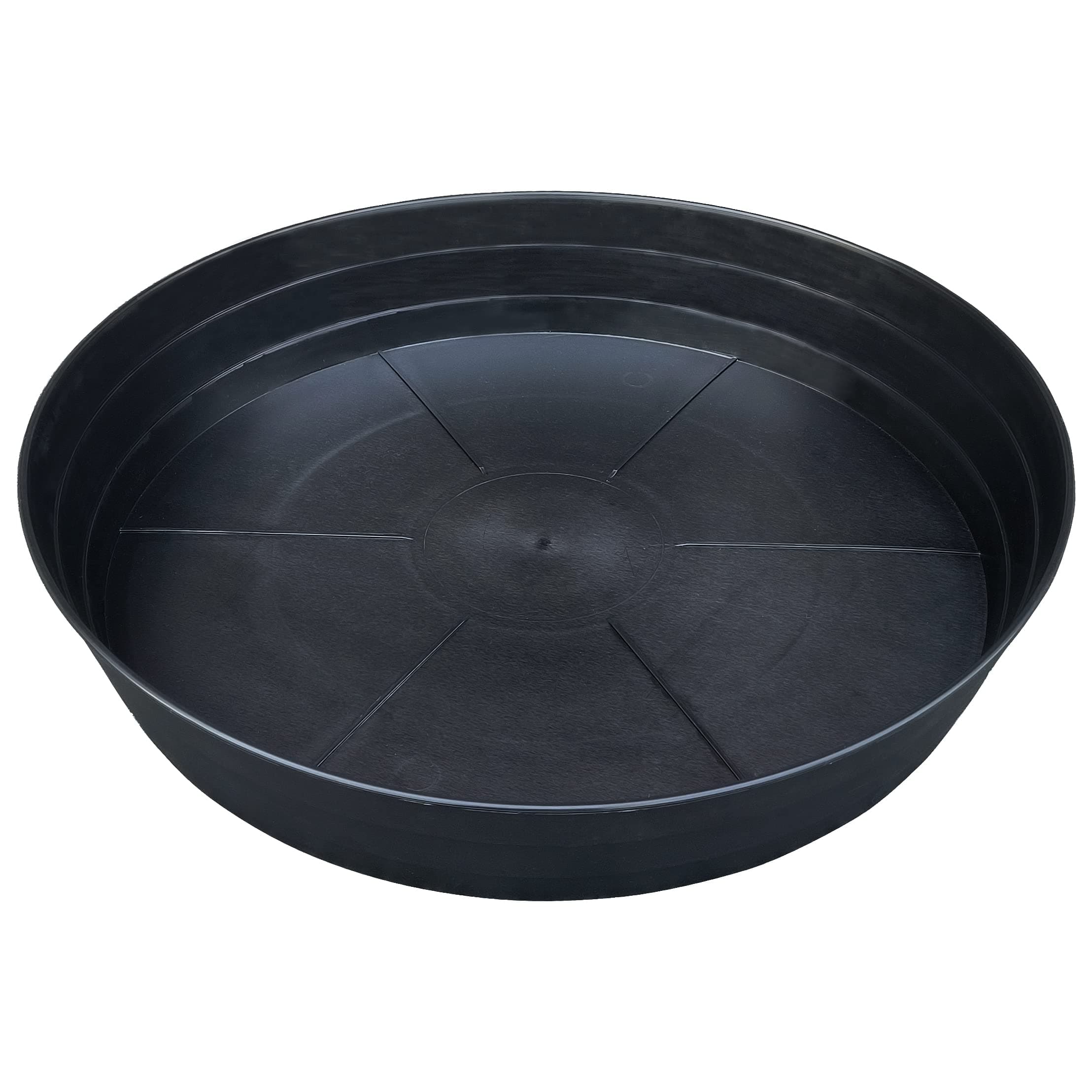 25 Inch Extra Large Planter Saucer, Extra-Deep 4.25 in Black Drip Trays for Flower Pot, Heavy Duty Drainage Tray Indoors No Holes, Plastic Plant Plate Water Catcher for Pots Base 19 20 21 22 in