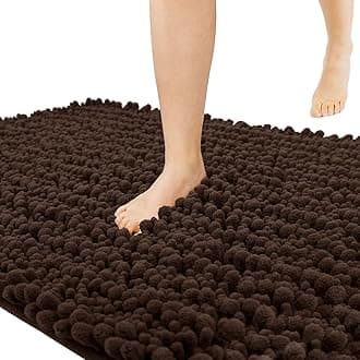 YimobraBathroom Runner Rug, 70 x 24, Long Bathroom Rugs Large Bath Mat, Soft Super Absorbent and Thick, Non-Slip, Machine Washable, Carpets for Home, Nursery, Bed and Living Room, Brown