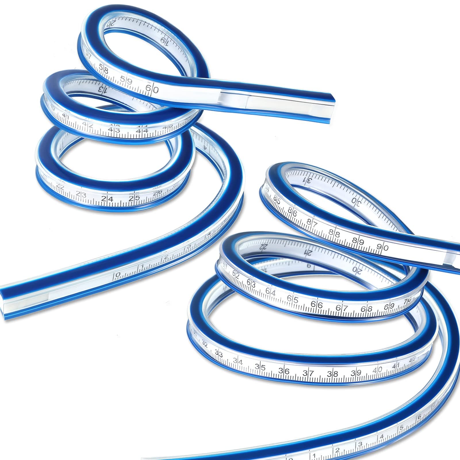 24" and 36" Flexible Curved Ruler Double Sided Scale Ruler for Sewing Woodworking Engineering Drawing Design Graphic Clothing