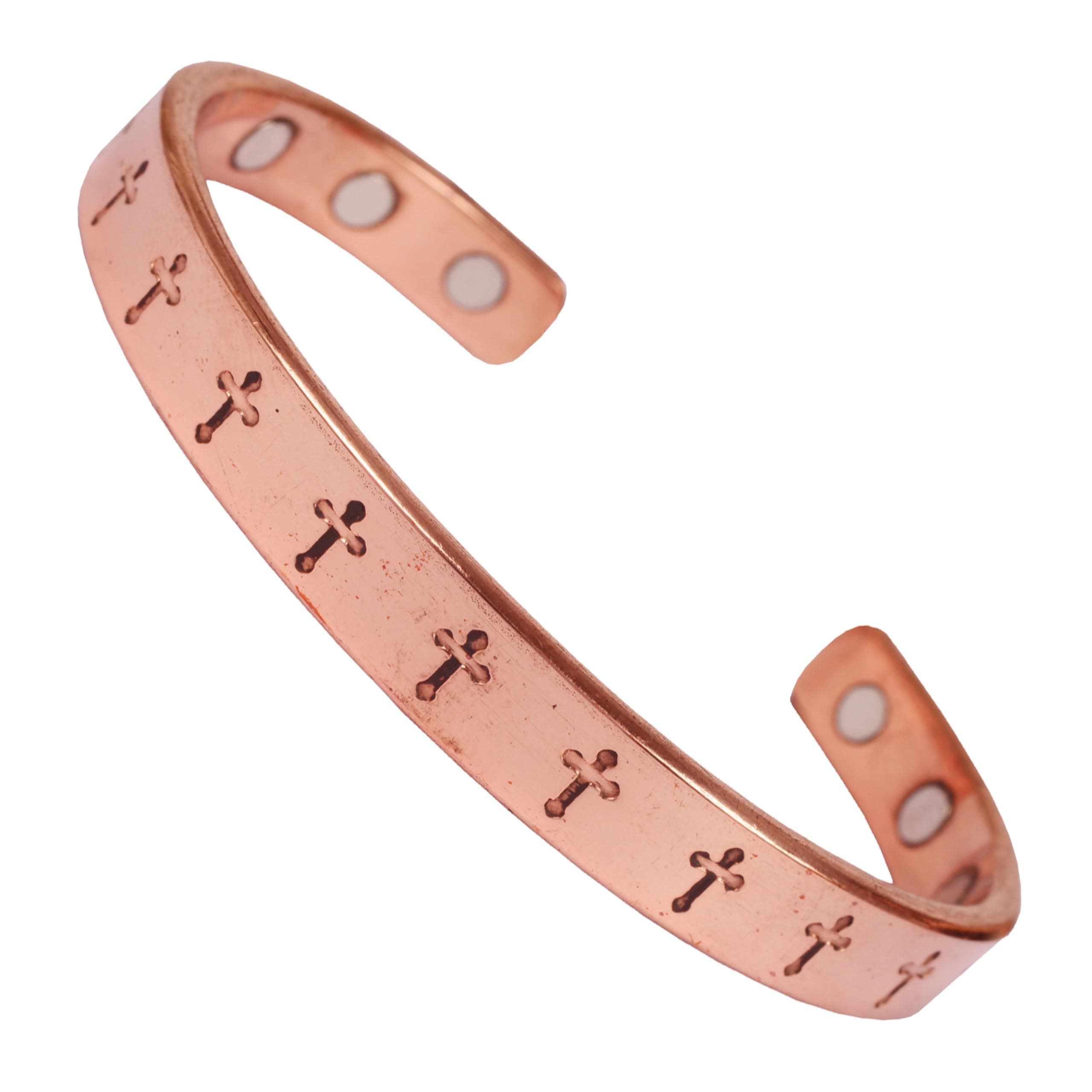 Copper Bracelet Tibetan Style. Hand Forged with Solid and High Gauge Copper for Women Men. Christian Spiritual Message