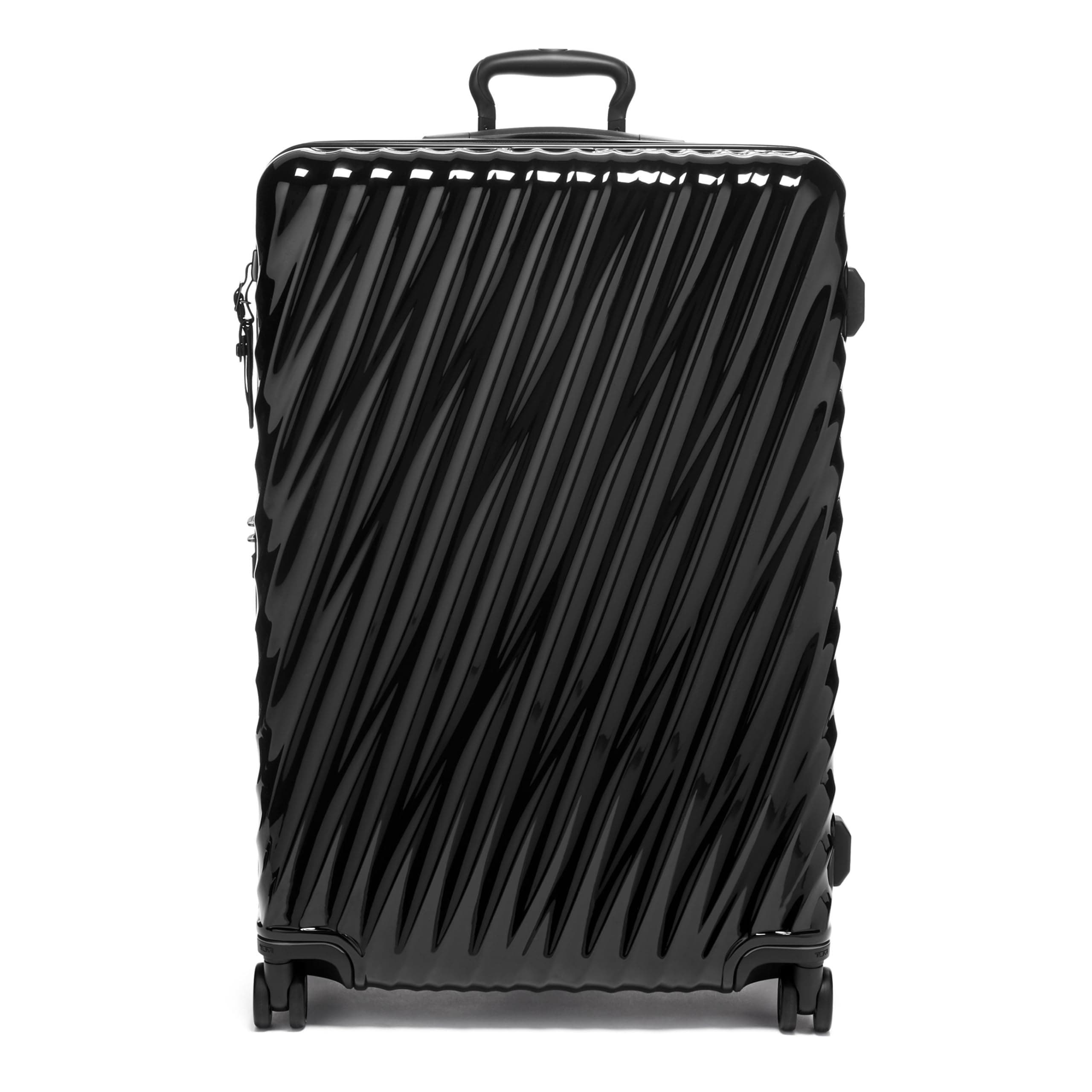 19 Degree Extended Trip Expandable 4 Wheel Packing Case - Durable Hard Shell Zipper Expansion Checked Bag - Suitcase - Black