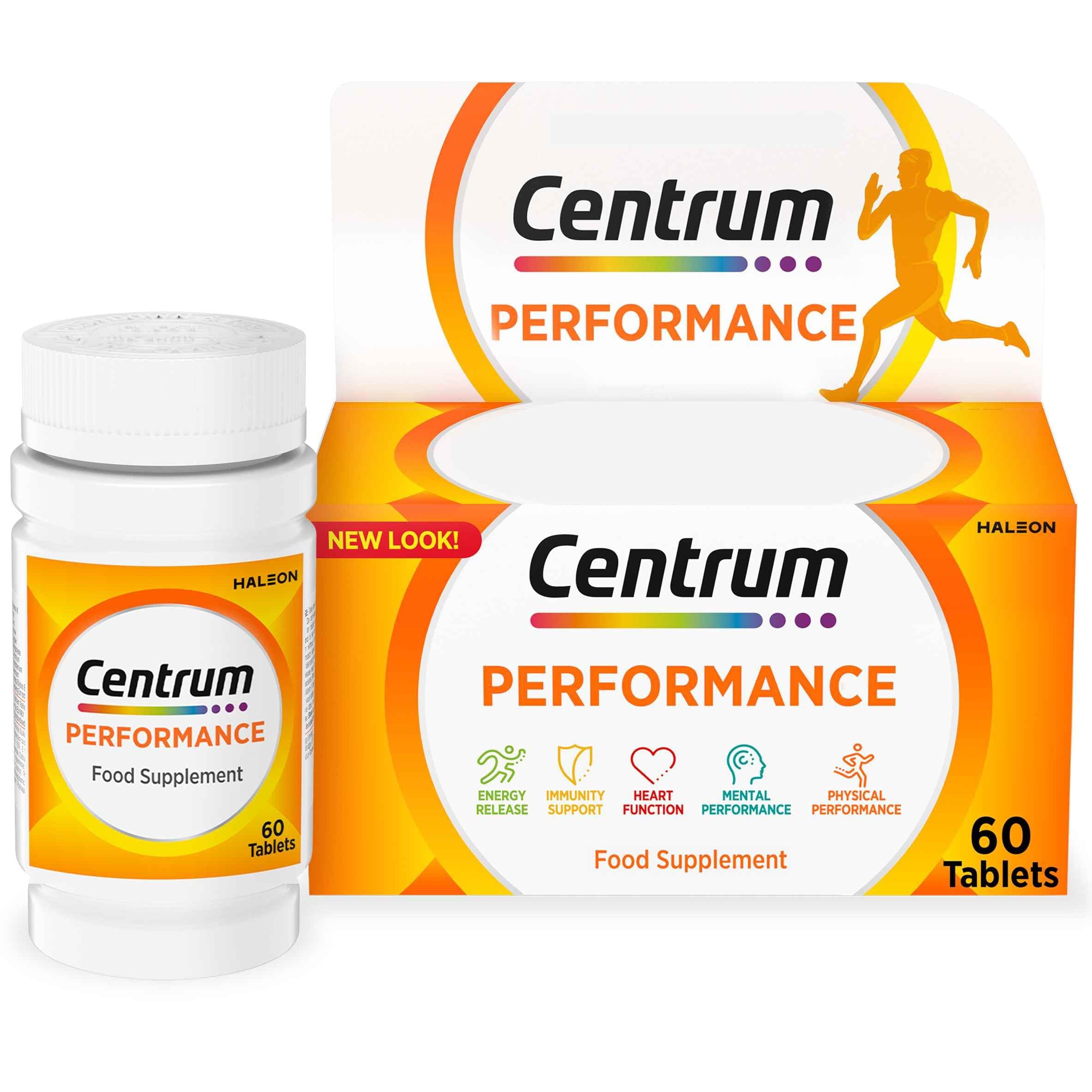 Centrum Performance Tablets Multivitamin & Mineral Supplements, 21 essential nutrients, including vitamin C, D, and Iron, 60 ct