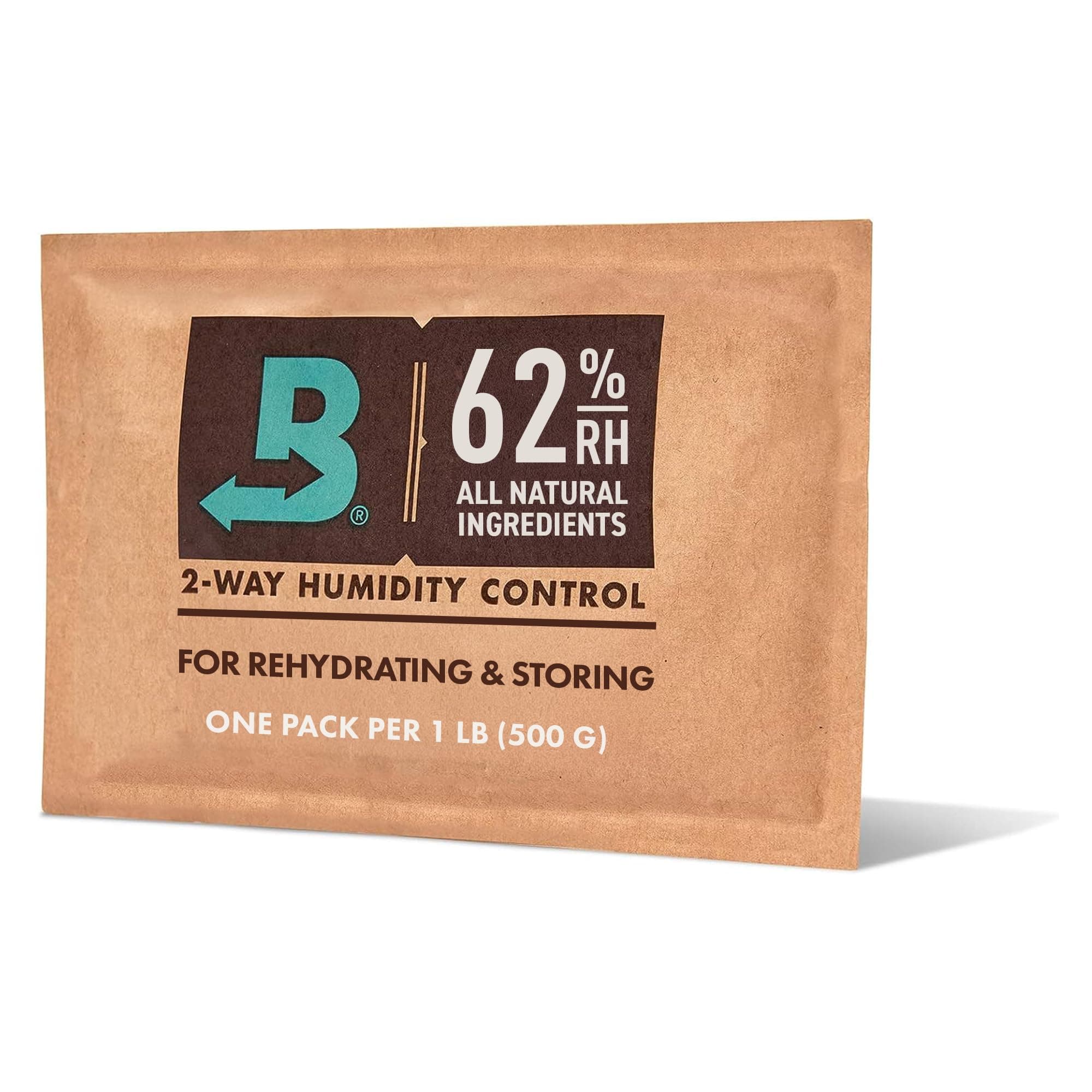 Boveda 62% Two-Way Humidity Control Pack For Storing 1 lb – Size 67 – Single – Moisture Absorber for Storage Containers – Humidifier Pack – Individually Wrapped Hydration Packet – More Sticky