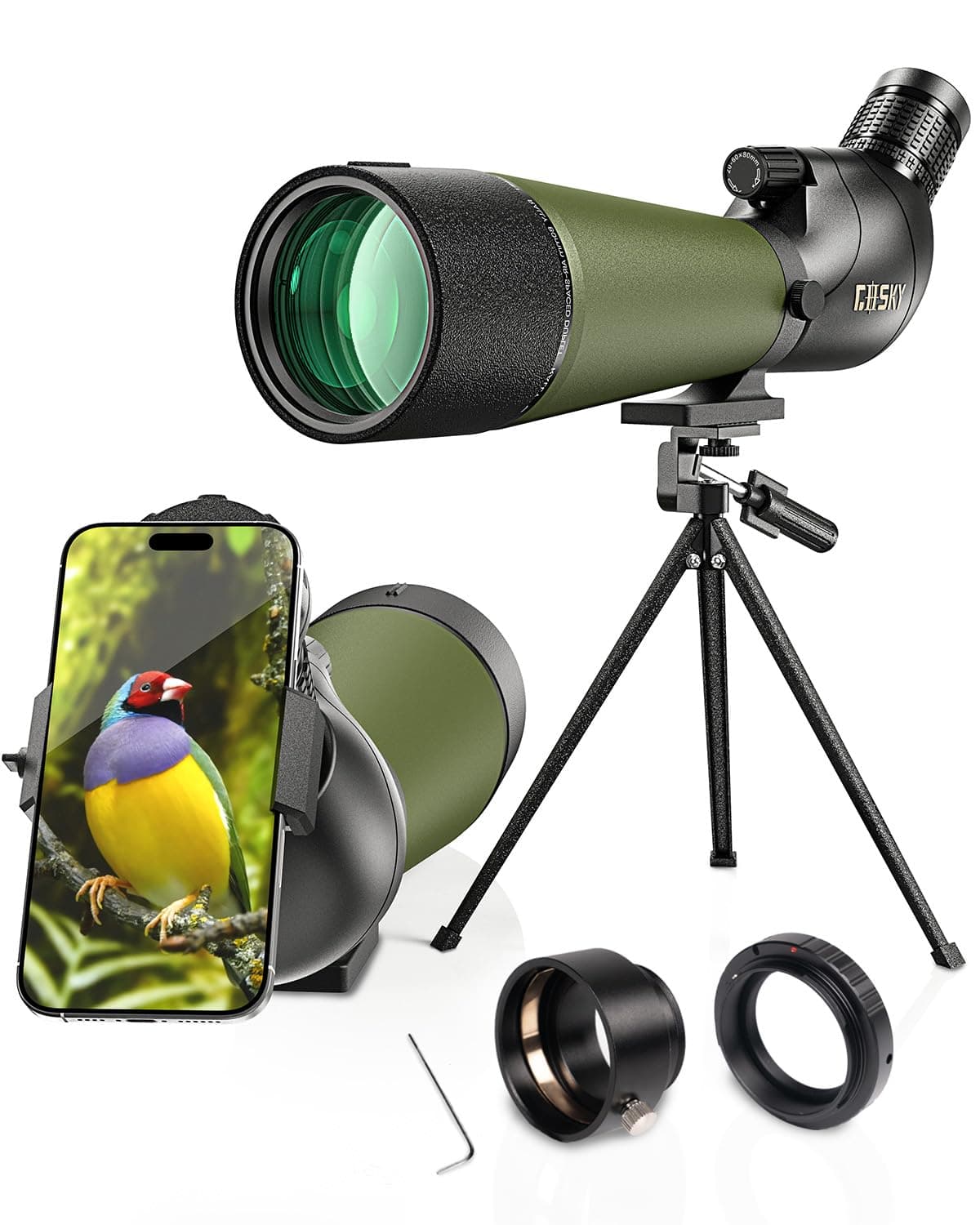 Updated Newest Spotting Scope - BAK4 Angled Scope for Target Shooting Hunting Bird Watching Wildlife Scenery （Camere adapter compatible）