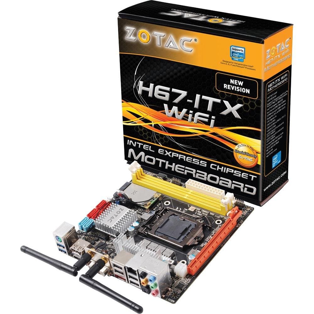 ZOTAC Socket 1155/Intel H67 B3/SATA3 and USB 3.0/Wi-Fi/A&V&GbE/Mini ITX Motherboard H67ITX-C-E