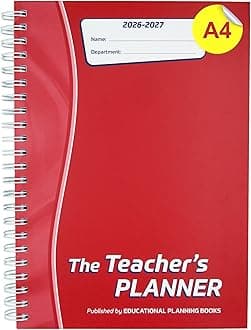 The Teachers Planner 2026-2027 for Secondary School – A4 – Six Period Day – Page-a-Day & Undated, with Dedicated Pages for Year Planning, Exams, Marking and more (TP3-R)