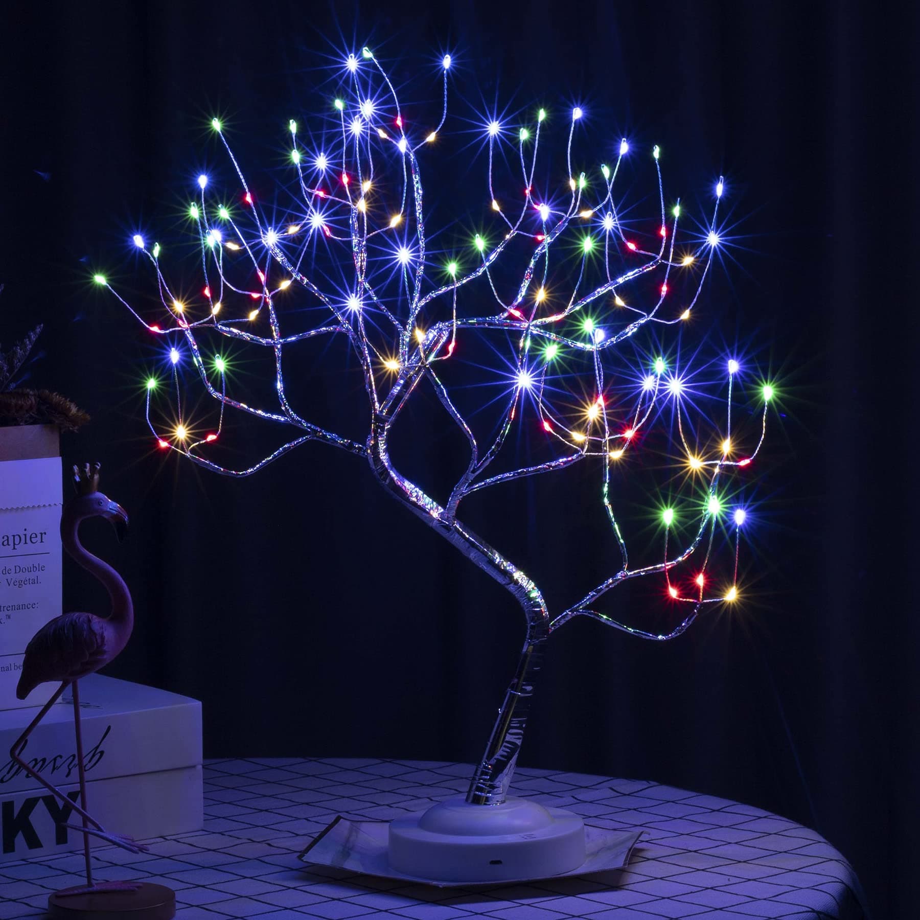 Led Bonsai Tree Light Artificial Tree Lights, Battery/USB Operated,Adjustable Branches, for Home Decoration Night Light and Gift(Galaxy)