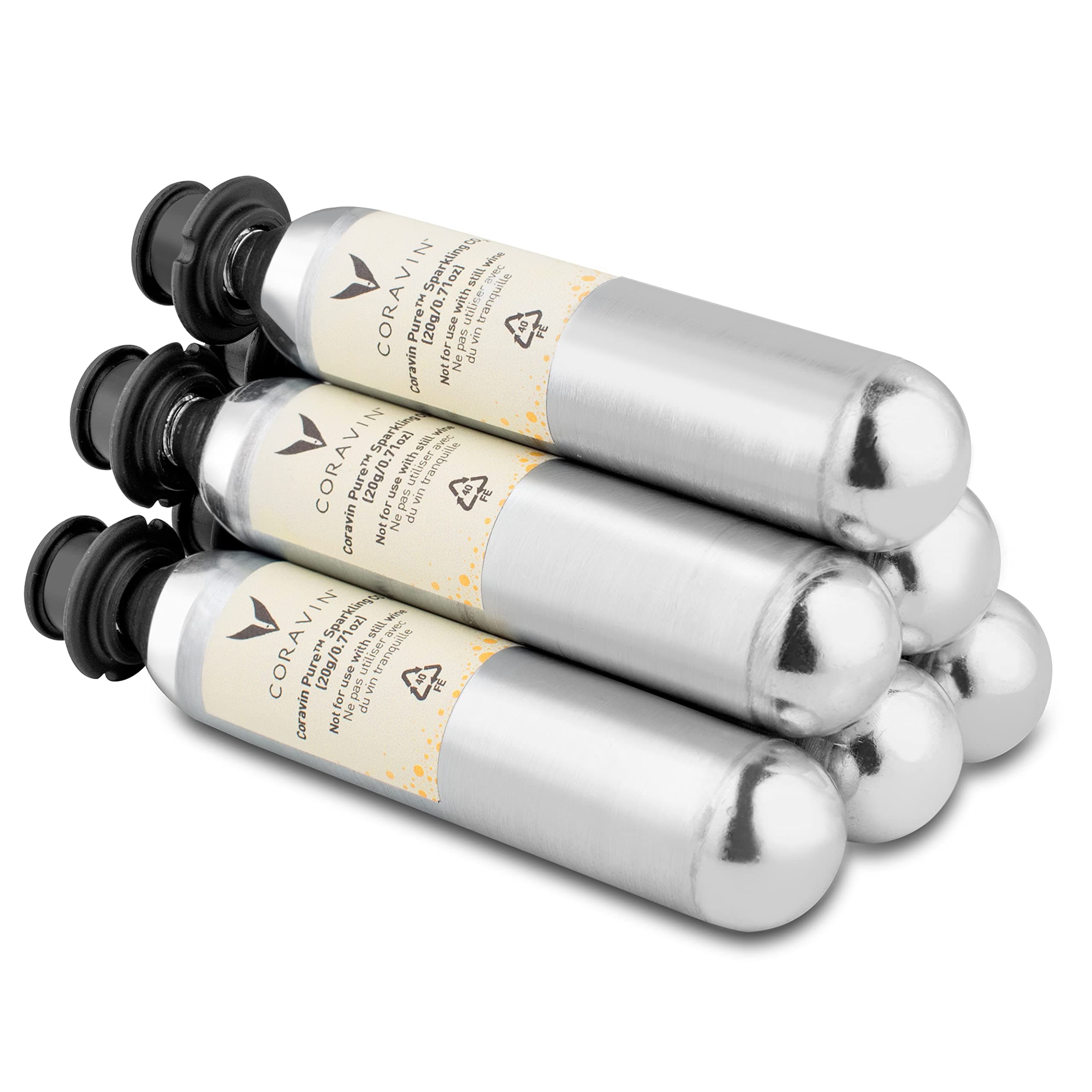 Coravin CO2 Capsules for Sparkling Wine for Sparkling Storage System | Each capsule holds up to 7 standard bottles of 750ml and 6 packs
