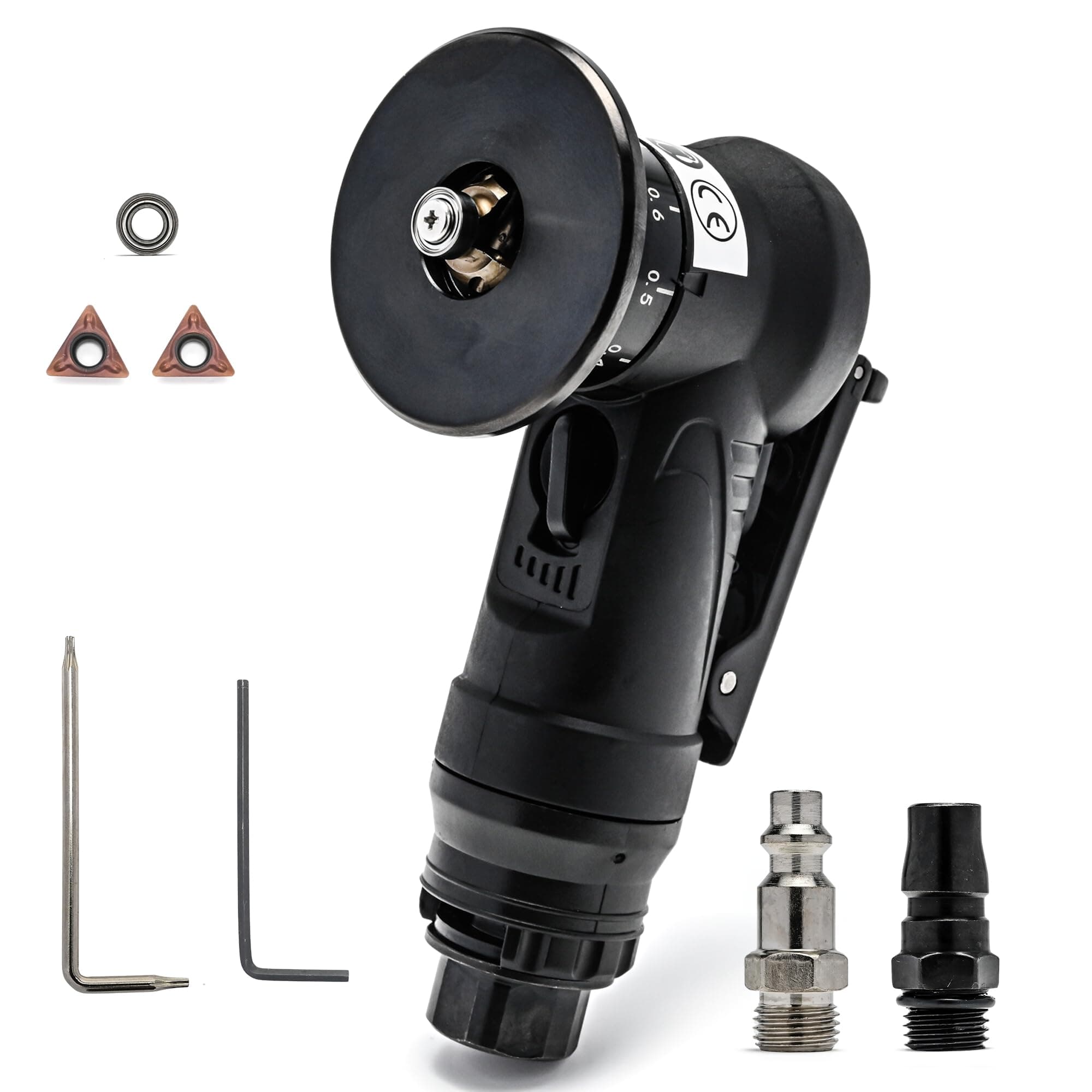 Mini Chamfer Tool 45 Degree Handheld Metal Deburring Trimming Chamfer Machine Pneumatic Chamfer Machine Light Linear Air Chamfer Tool Arc Edge Bell with Precision Blade Insert