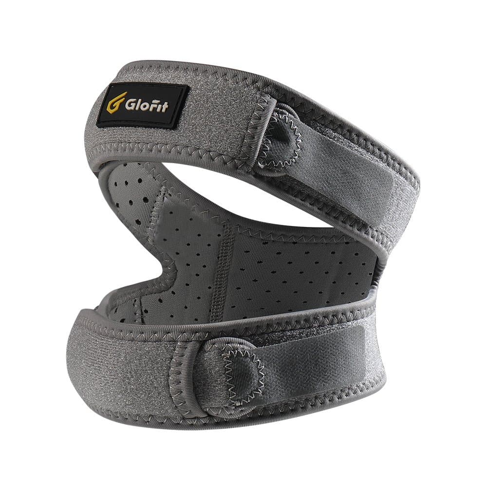 Glofit Patella Knee Strap, Patellar Tendon Support Strap with 3mm Silica Pad and Adjustable Neoprene Double Strap for Extra Support, Stability and Knee Pain Relief, for Running, Arthritis, Jumper