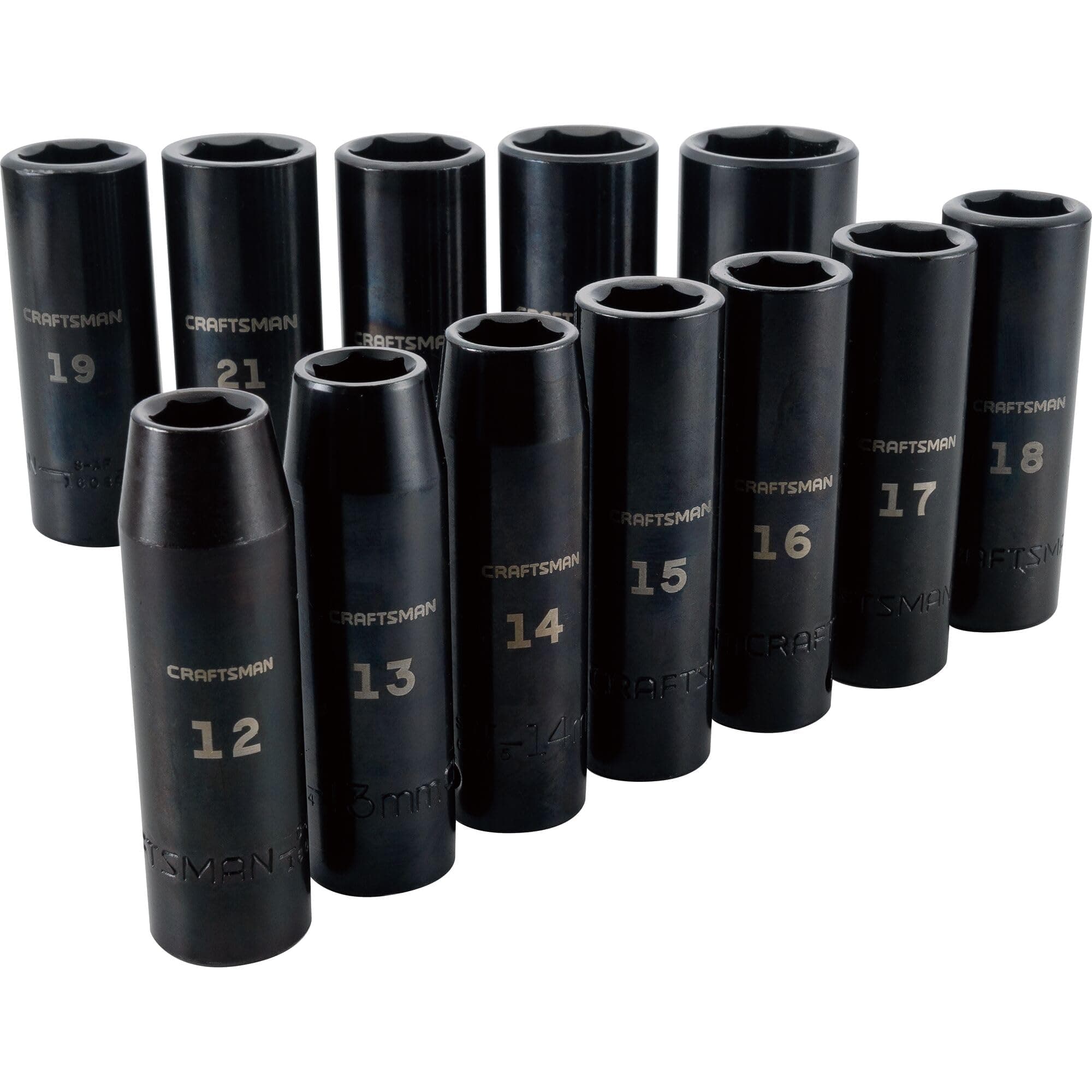Impact Socket Set, Metric, 1/2-Inch Drive, Deep Impact Sockets, 12-Piece (CMMT15887)