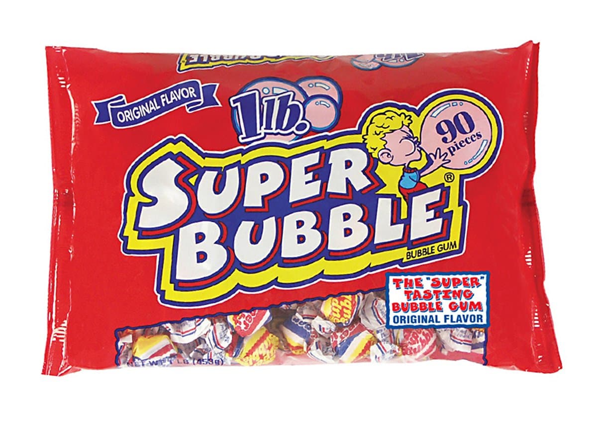 Super Bubble Bubble Gum, Fruit, 16 Ounce Bag