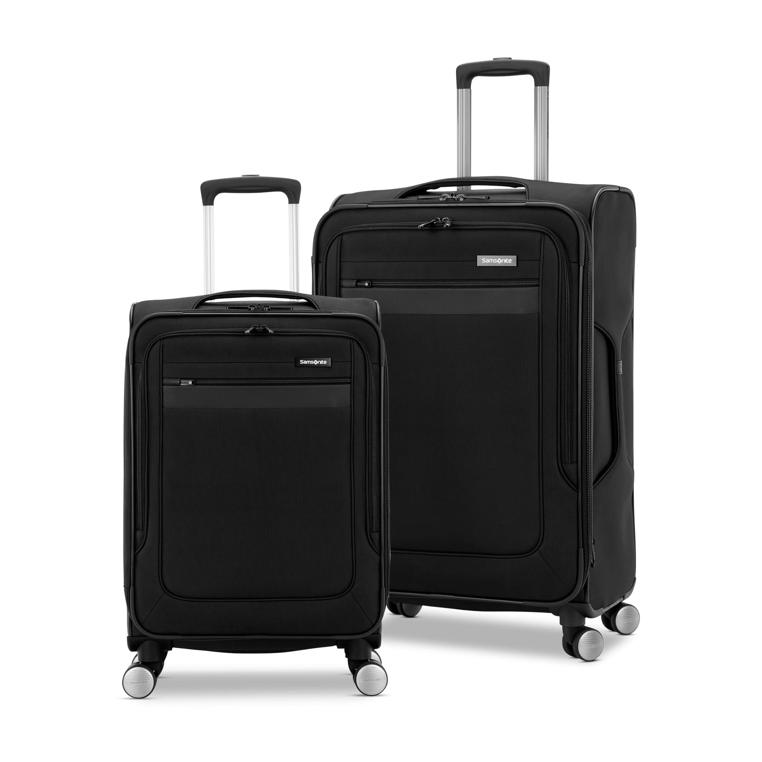 Samsonite Uni Ascella 3.0 Softside Expandable Luggage with Spinner Set of 2 Carry/M, Black, 2-piece Set (Carry-on/Medium), Ascella 3.0 Softside Expandable Luggage with Spinner Wheel, Black