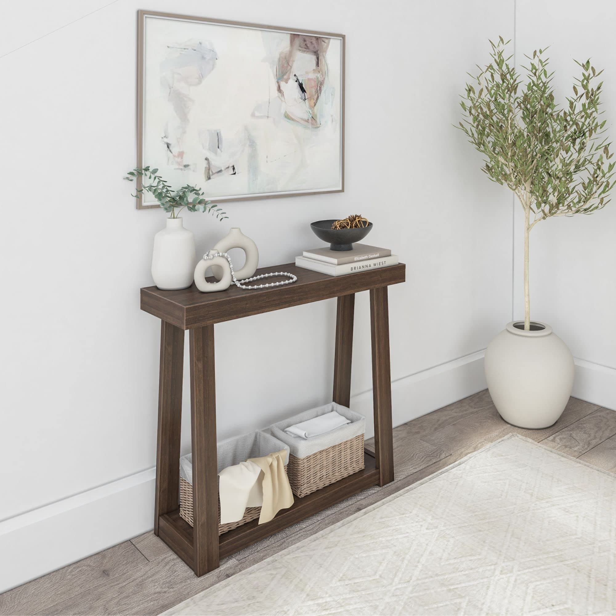 Plank+Beam Classic Shelf-36 inches, Walnut Console Table