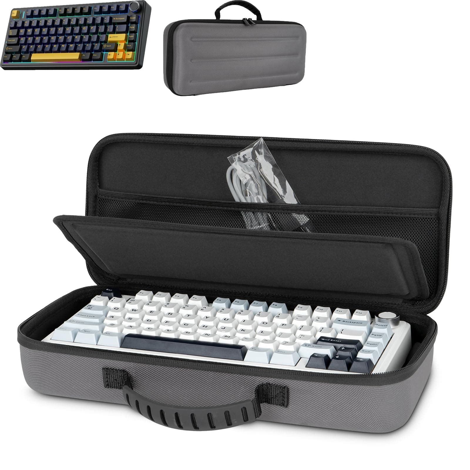 75% Keyboard Case Hard Shell Travel Carrying Bag for Aula F75 Gasket Mechanical Keyboard Compatible with ASUS ROG 75% Wireless Hot-Swappable Gaming Keyboard, Modern