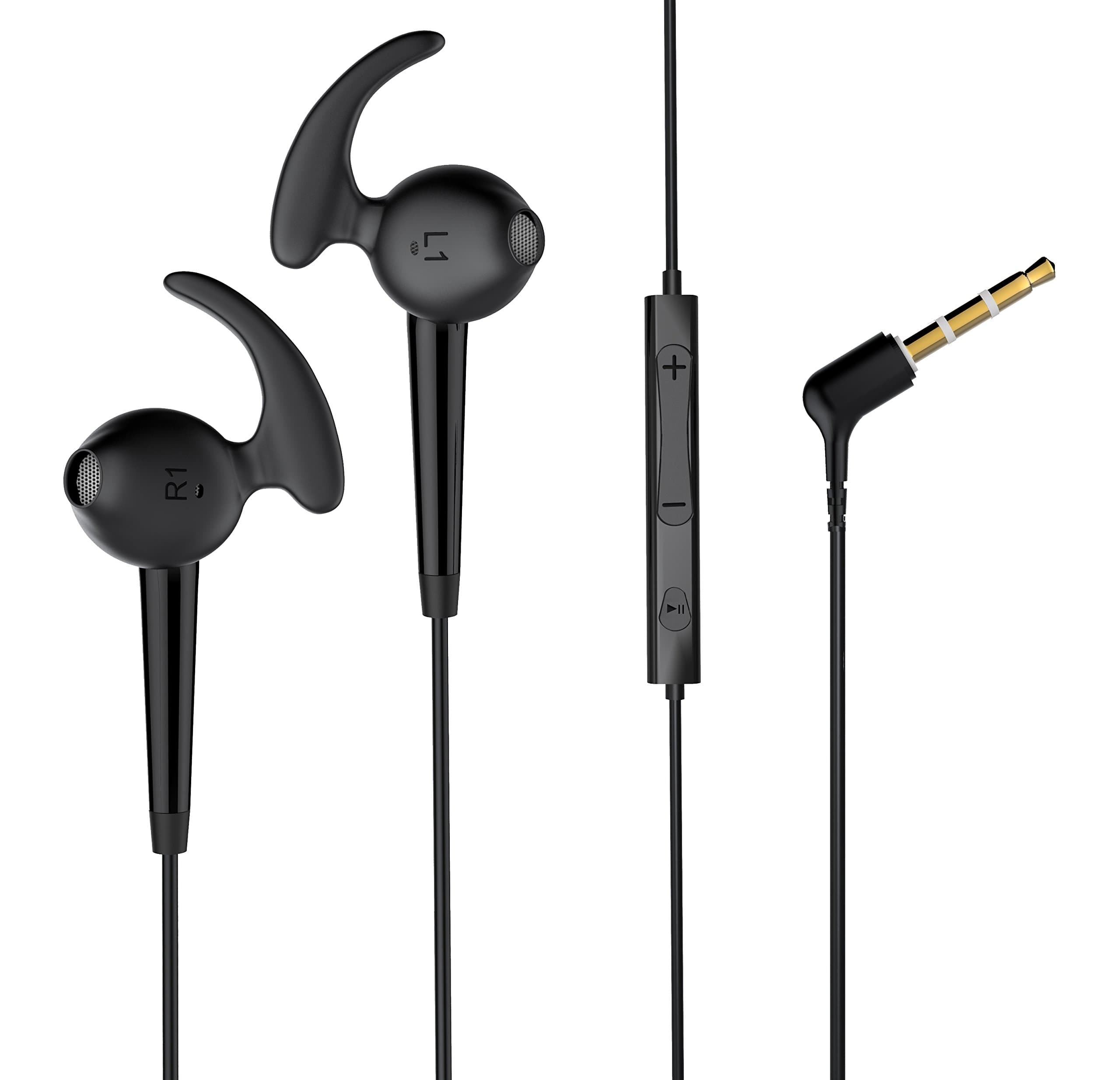 In Ear Headphones with Microphone, Black