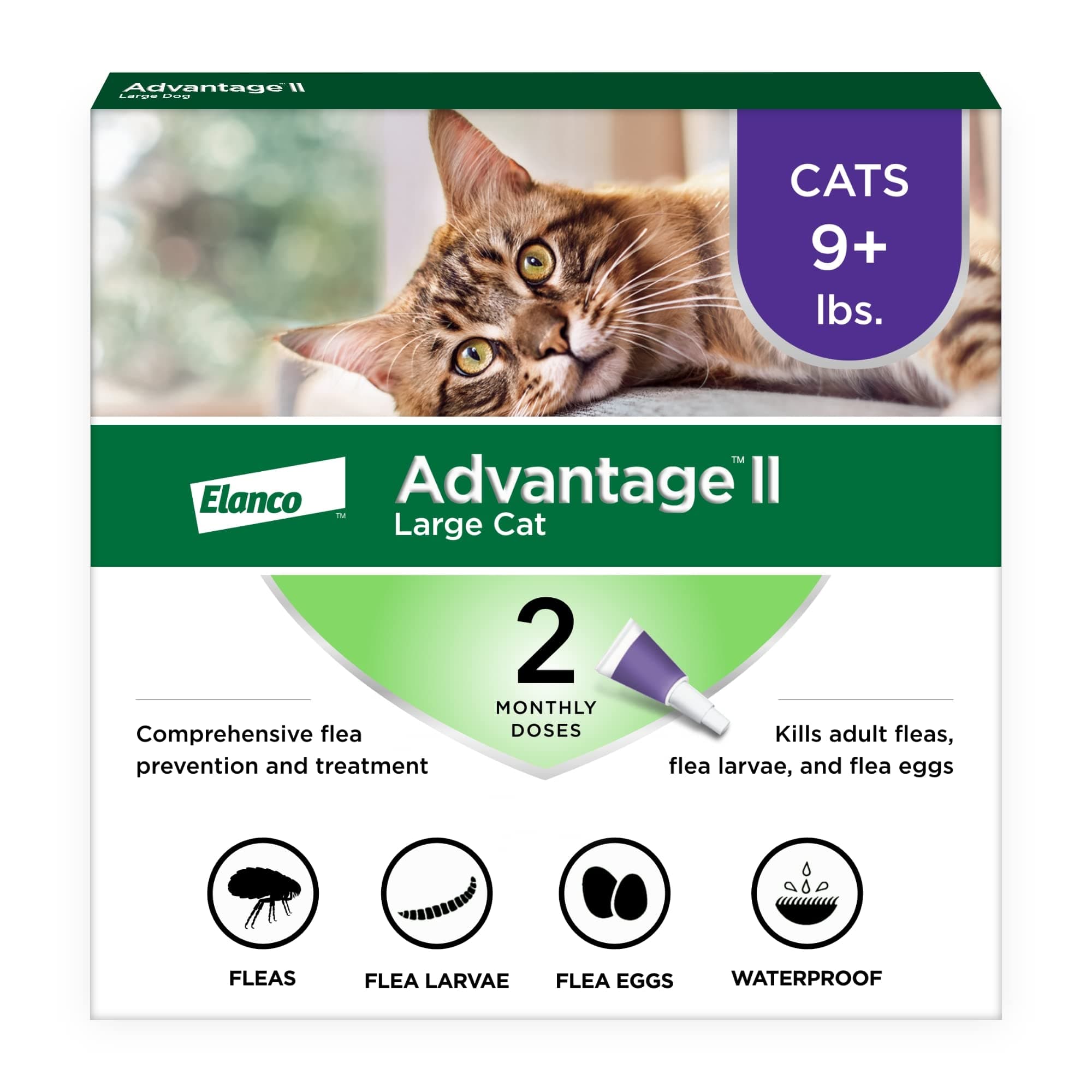 Advantage Bayer II Flea Prevention for Large Cats, Over 9 lbs
