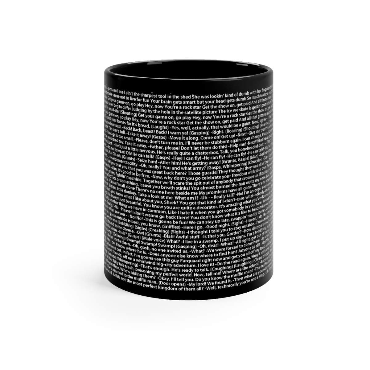 Comedy Quote Entire Shrek Script Mug Ceramic Black Mug 11 OZ